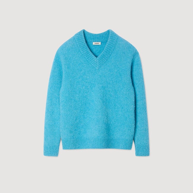 V-neck long-sleeve sweater