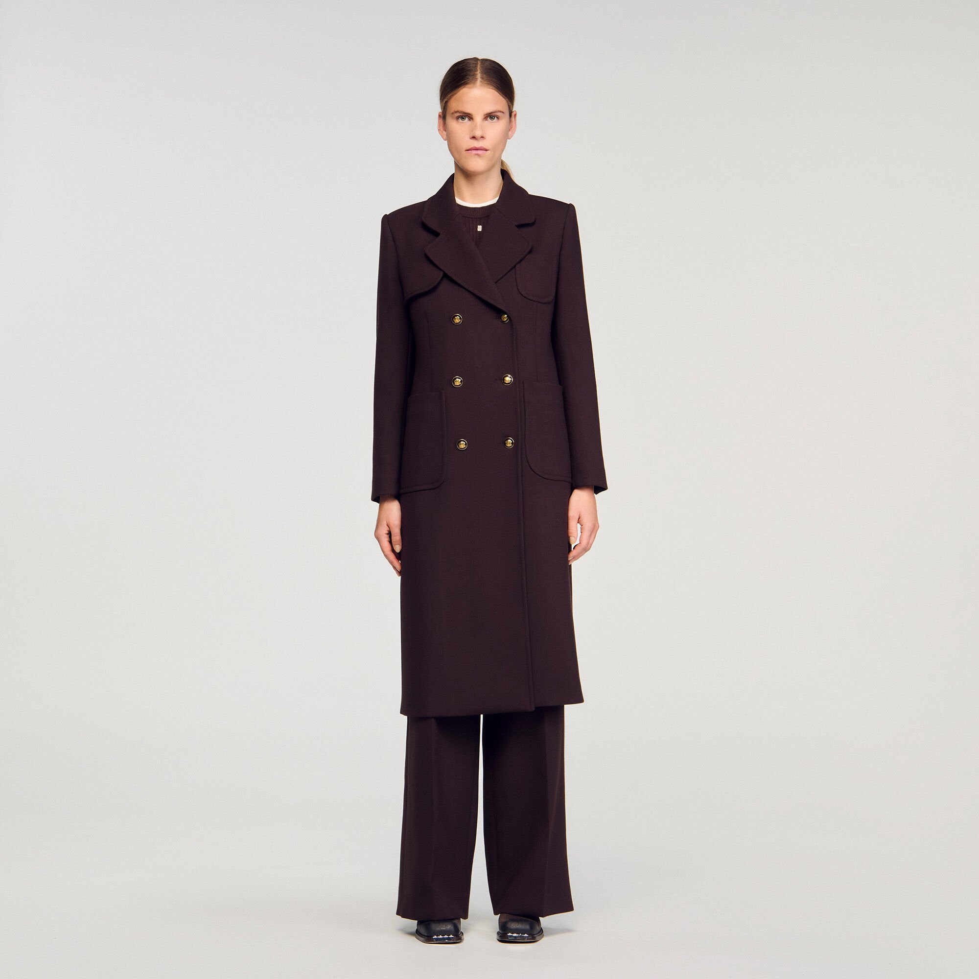 Long double-breasted coat