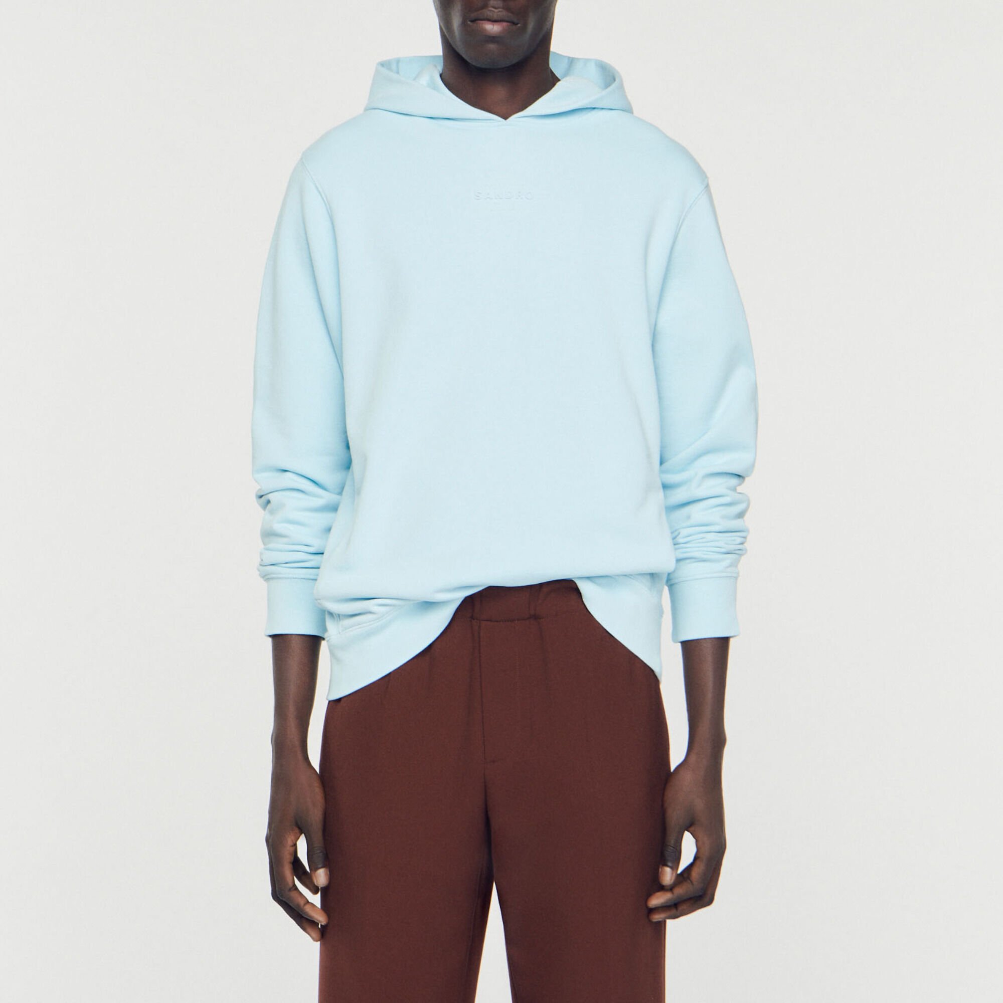 Hooded sweatshirt with rubber logo