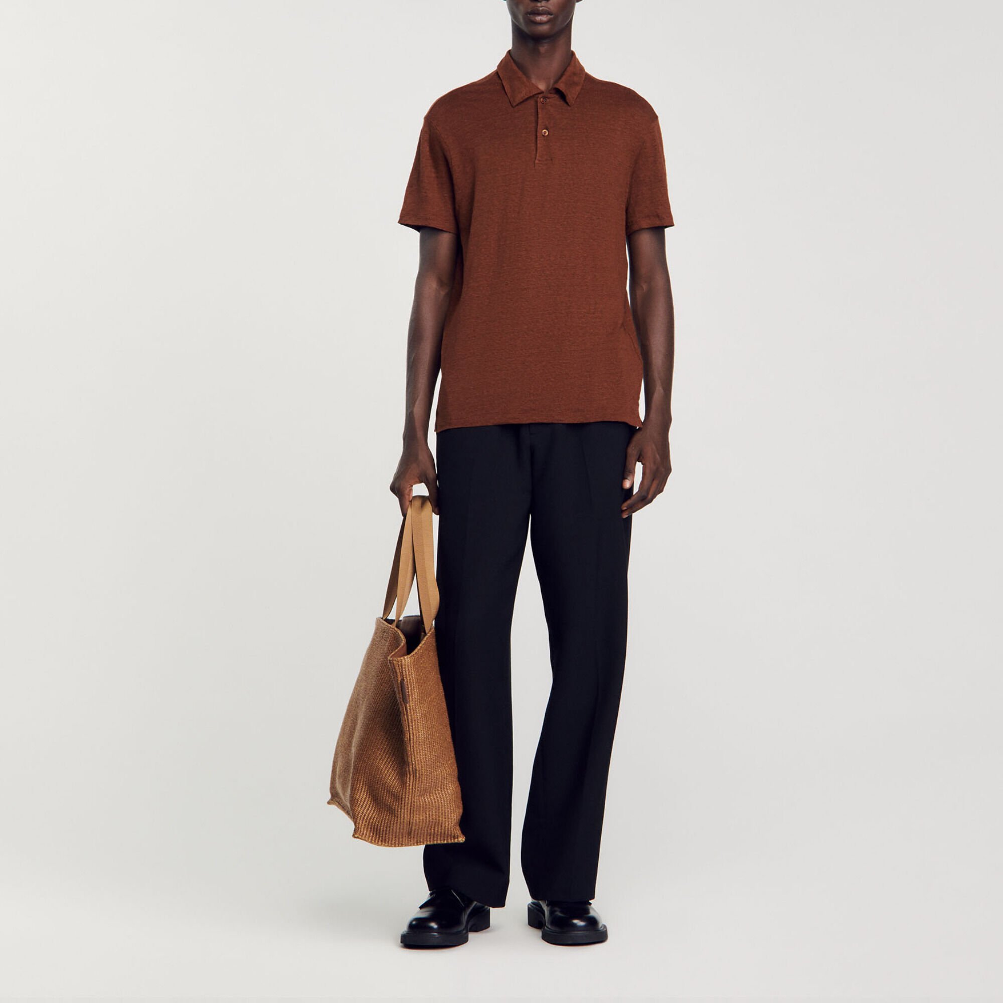 Linen polo shirt