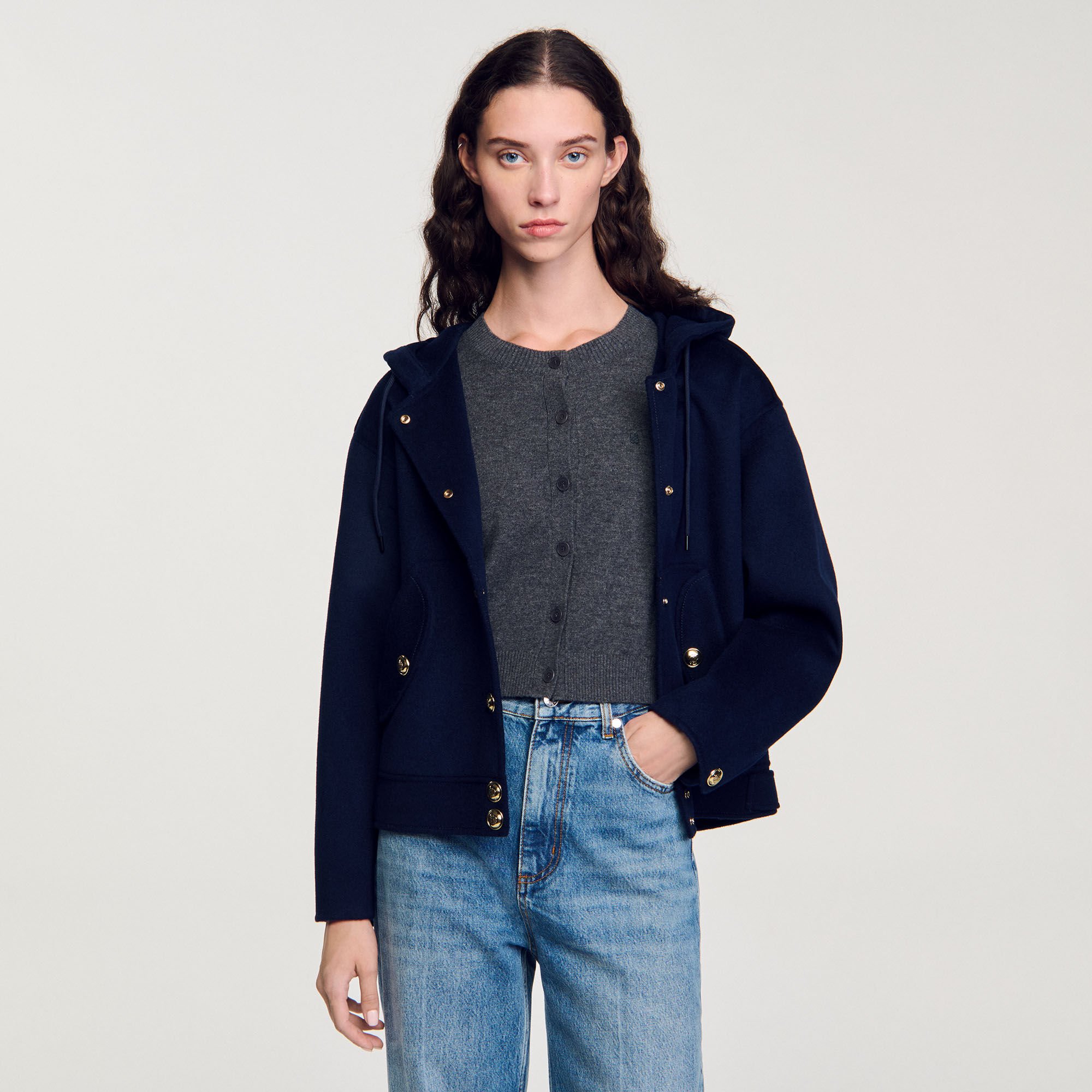 Double-faced wool coat