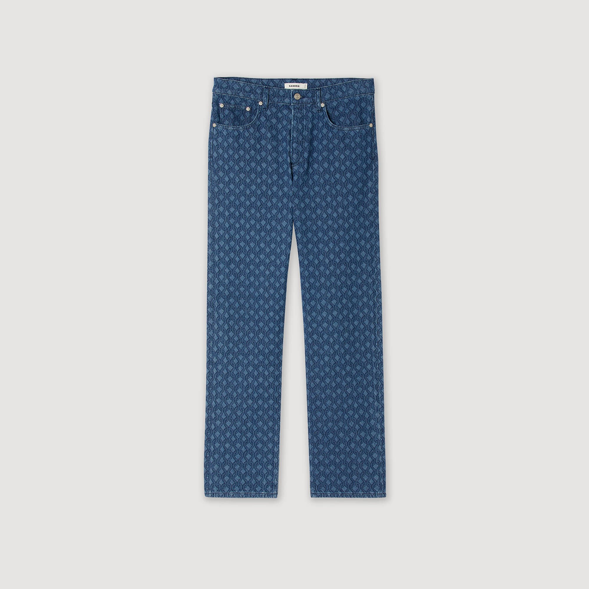 Rope pattern baggy jeans
