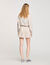 Rhinestone striped pleated skirt
