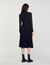 Dual-material long-sleeved dress