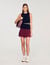 Mini two-tone pleated skirt