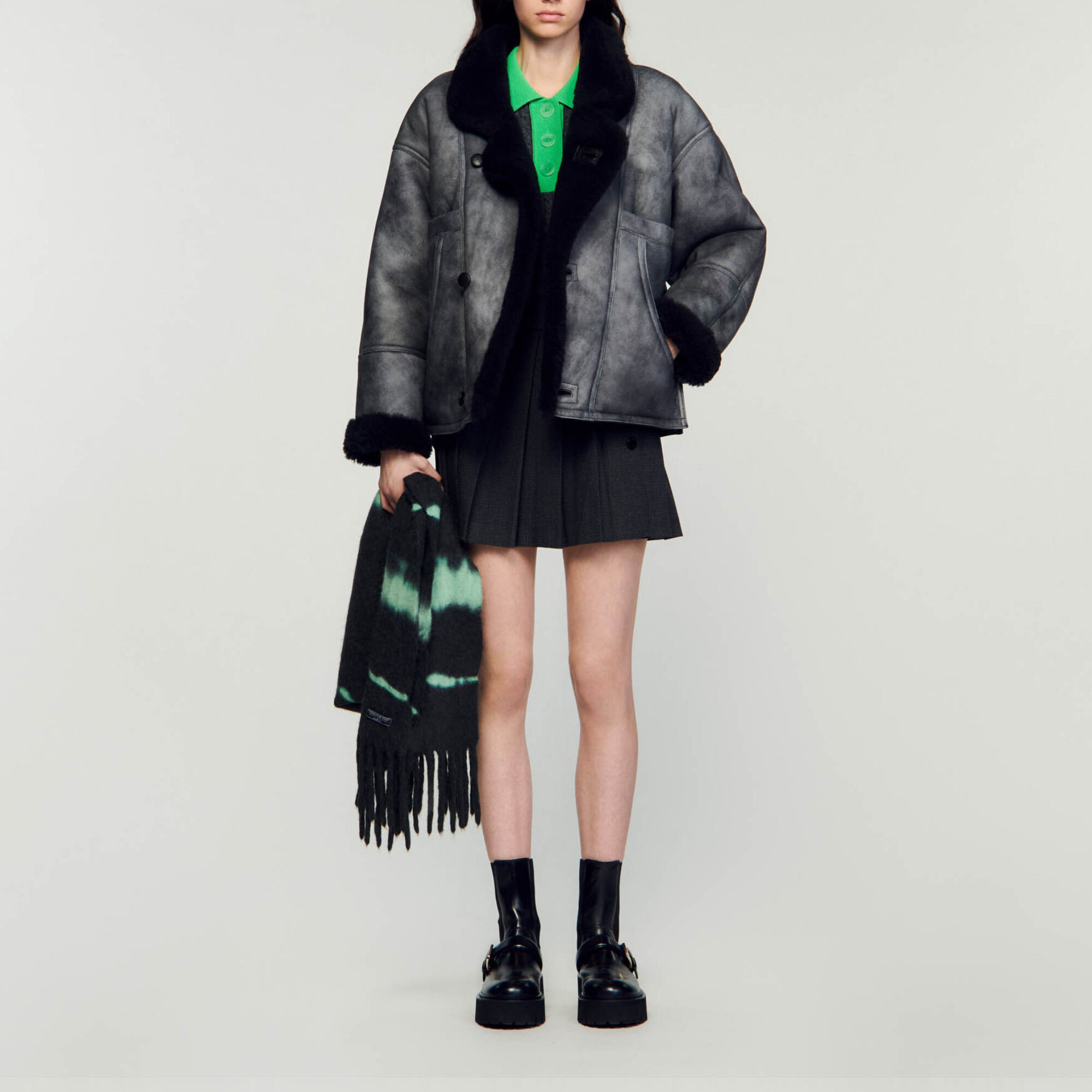 Oversized sheepskin coat clearance