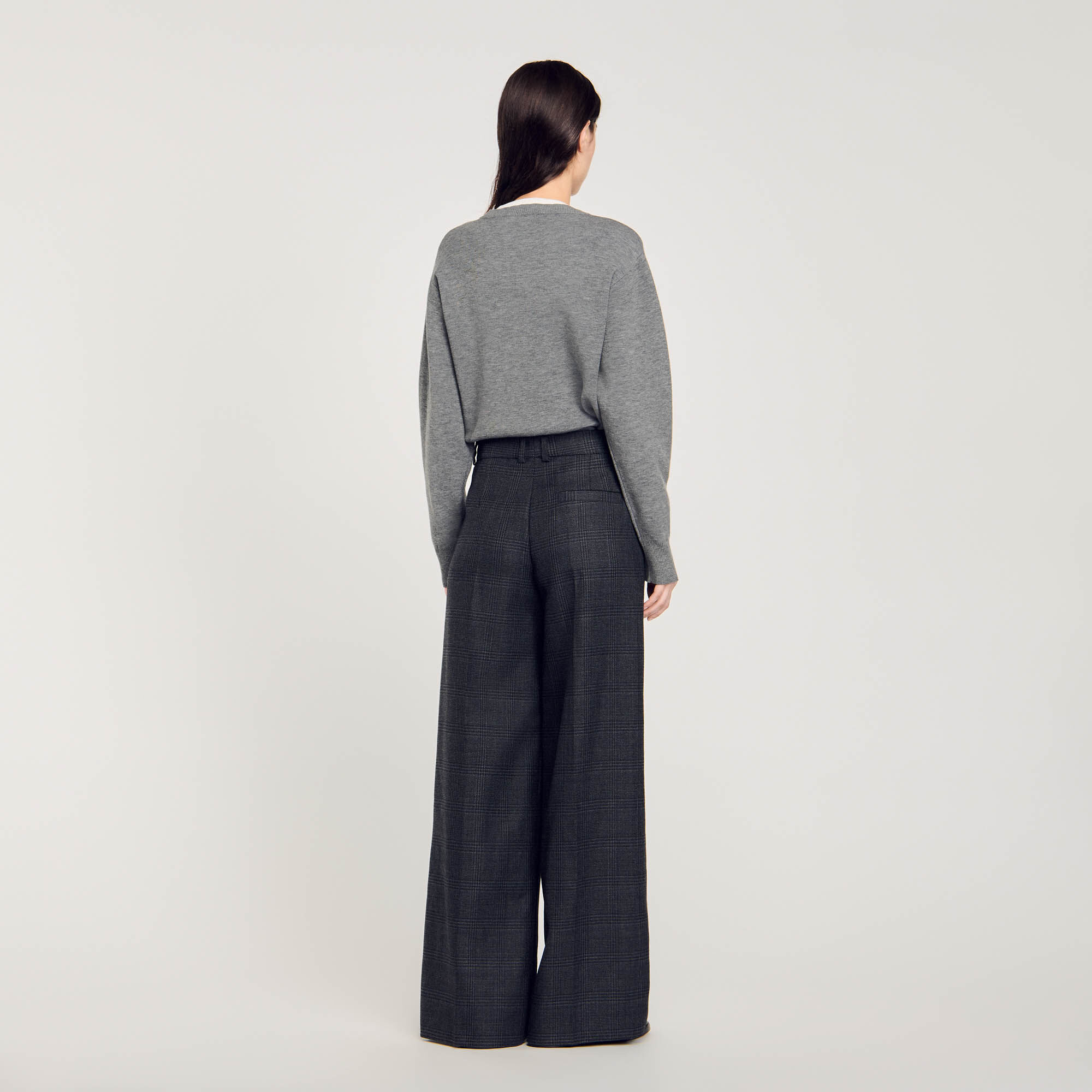 Checked suit trousers