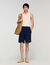 Elastic waist linen shorts