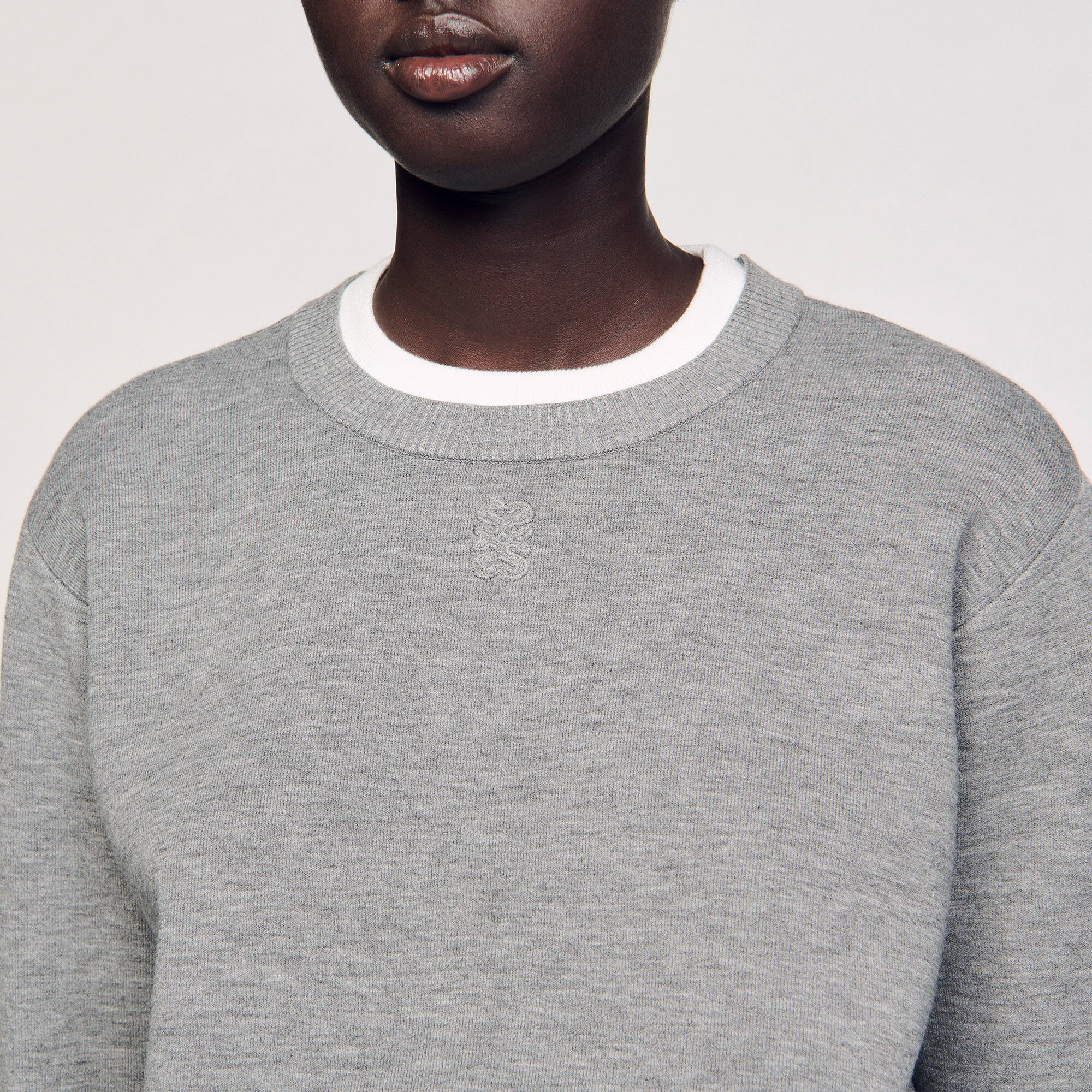 Contrast collar sweater