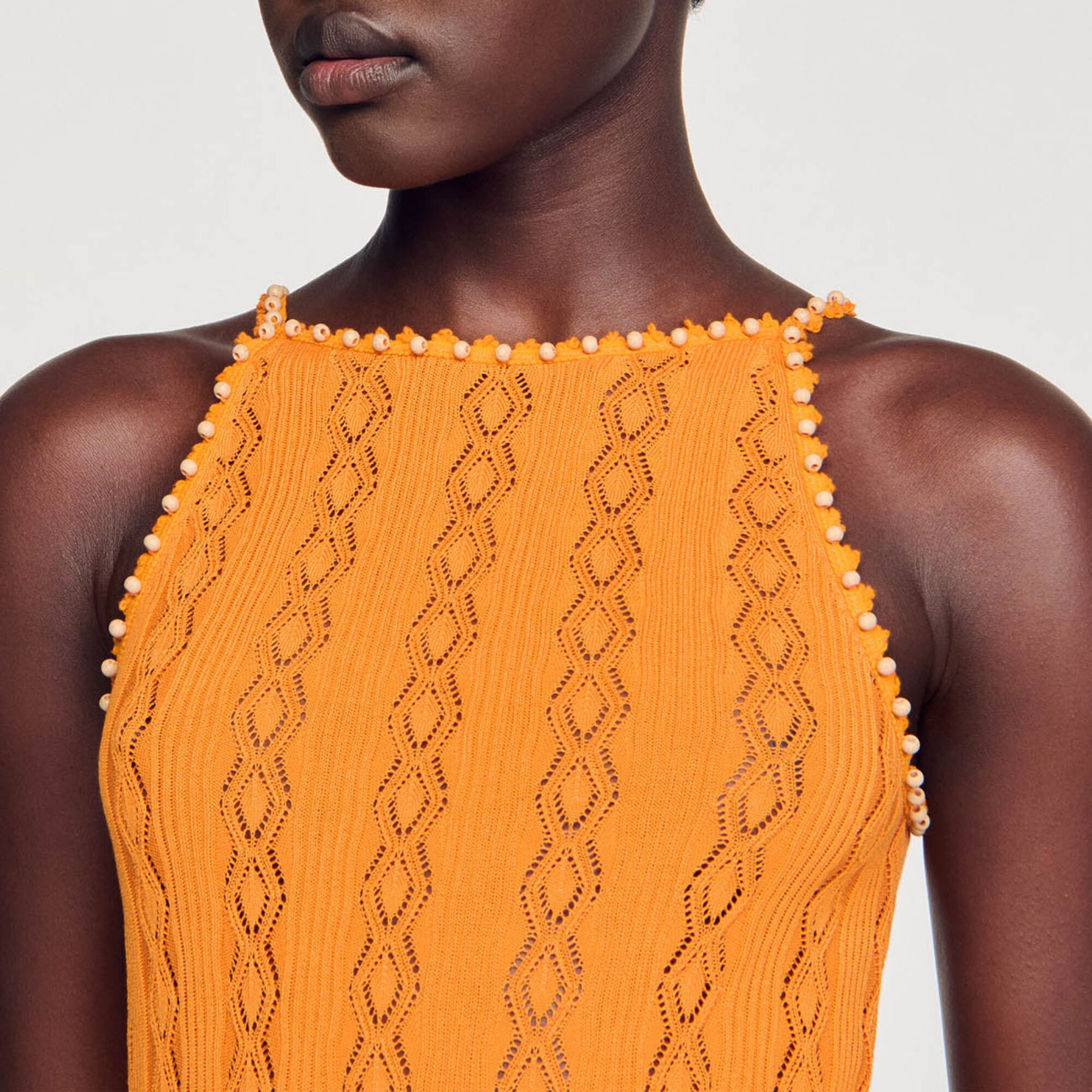 Beaded knit vest top