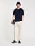 Knitted polo shirt with zip collar