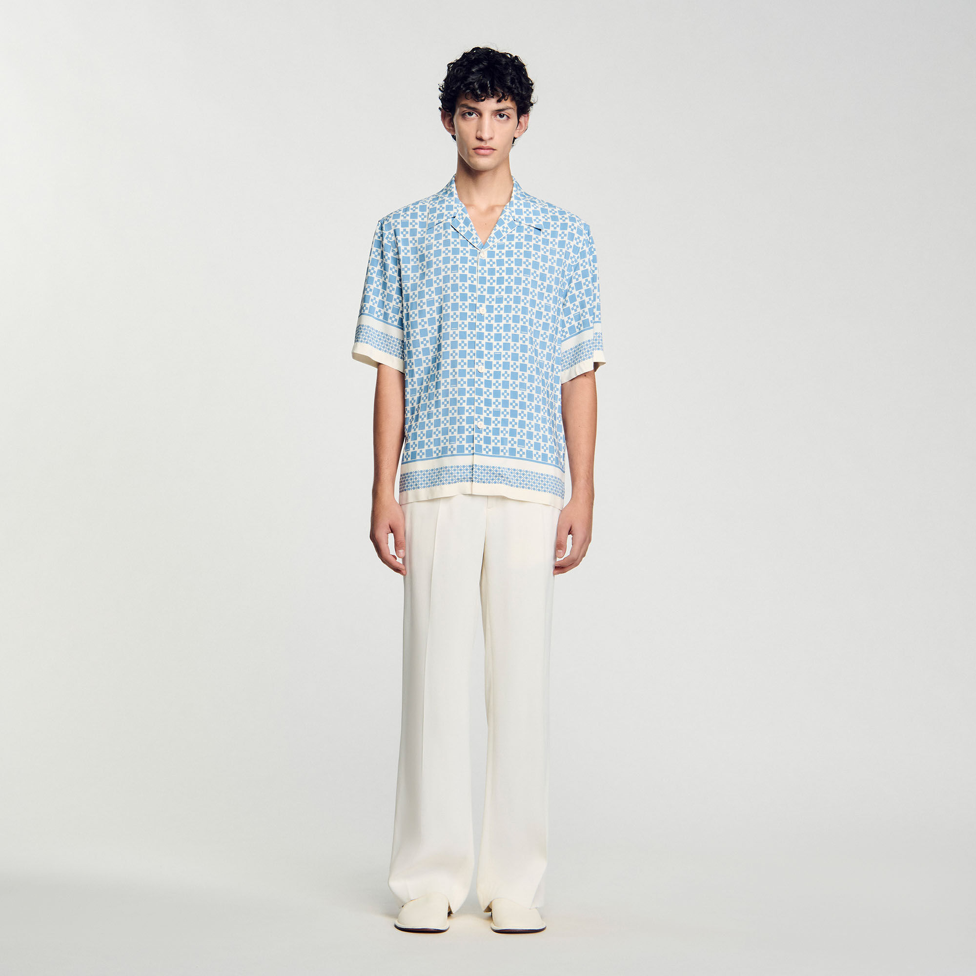 Square Cross motif flowing blouse
