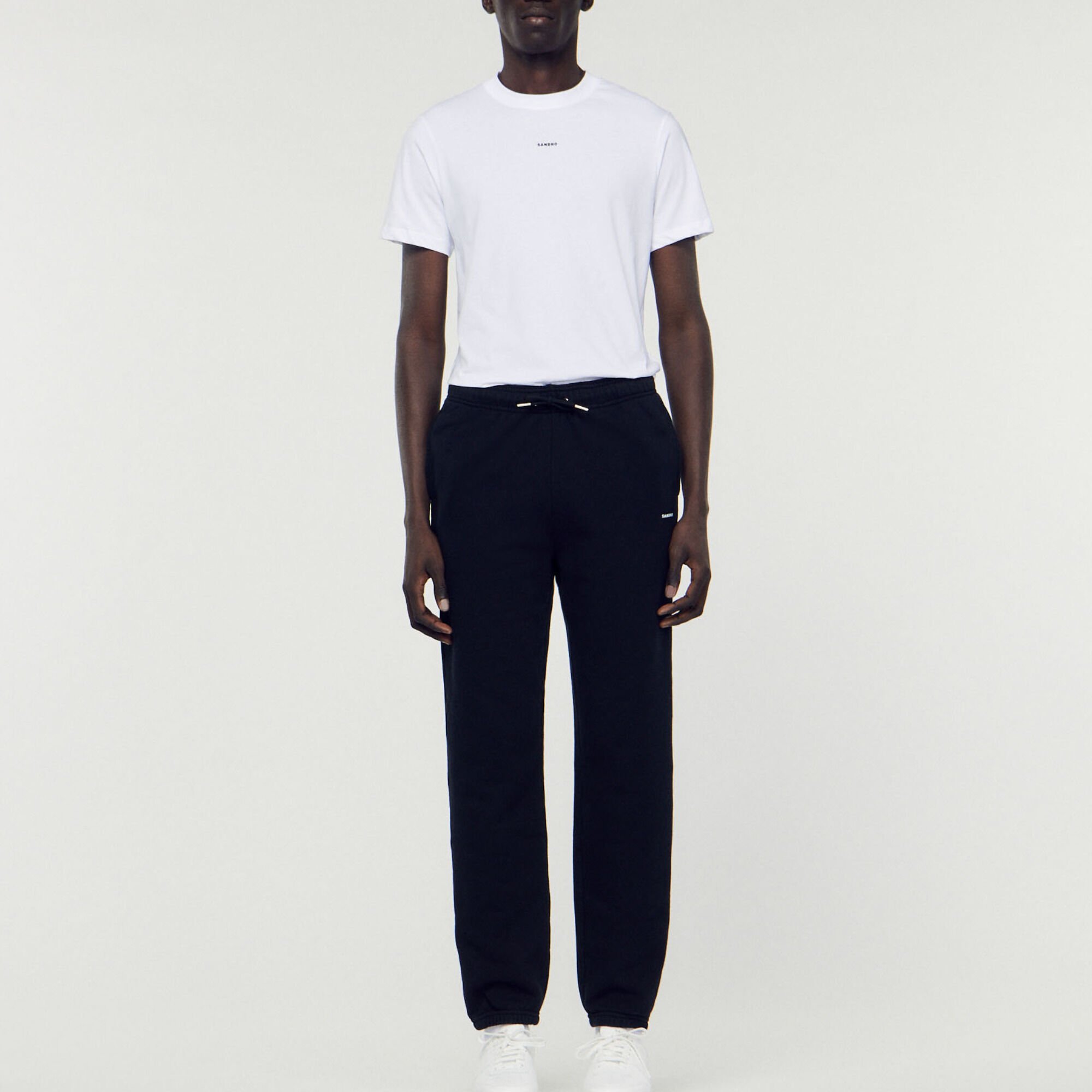 Embroidered fleece jogging bottoms