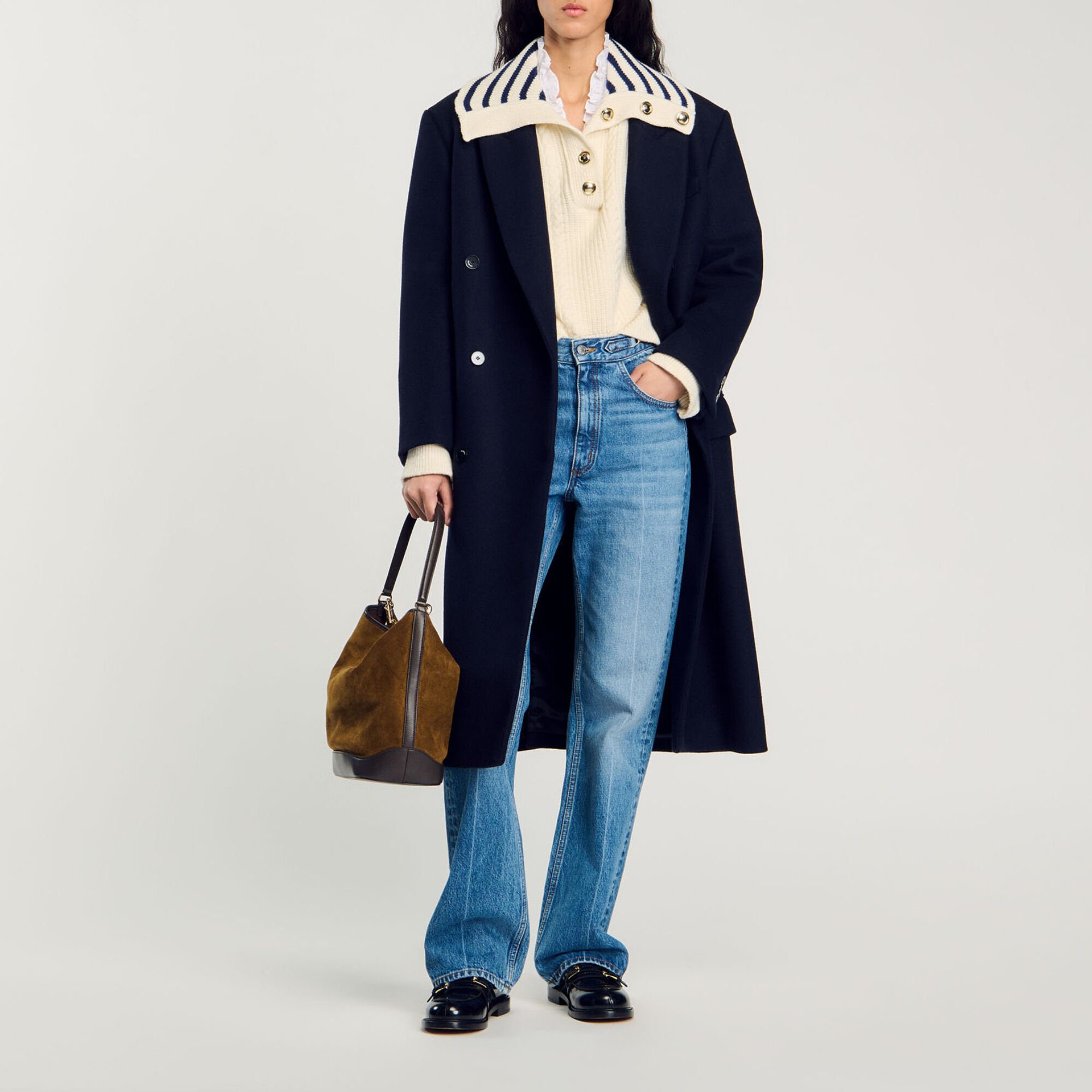 Stripy Sailor-Neck Sweater