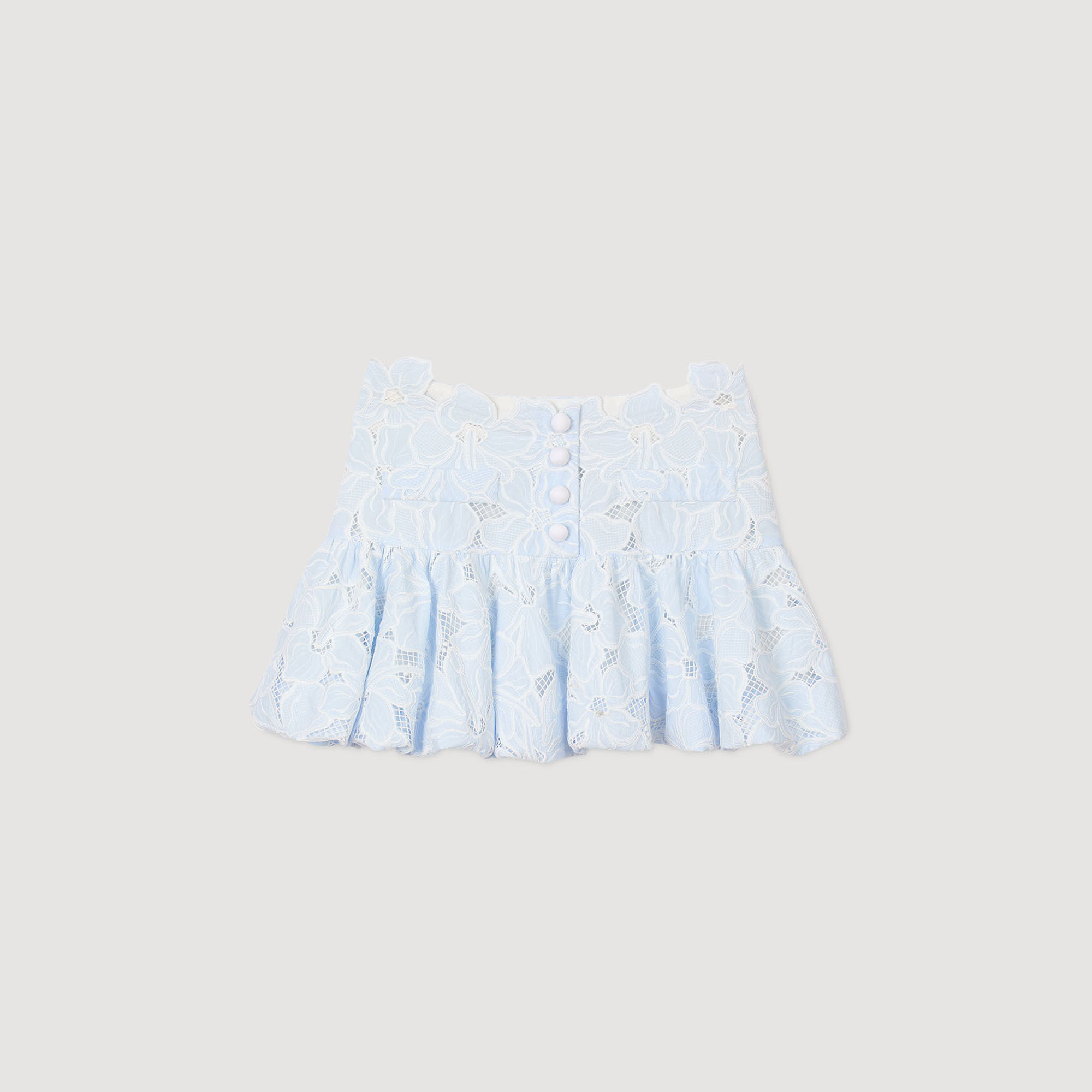【海外限定】Sandroスカート☆Scalloped Floral Guipure-Lace Mi Guipure lace top blue For Women | Sandro Paris