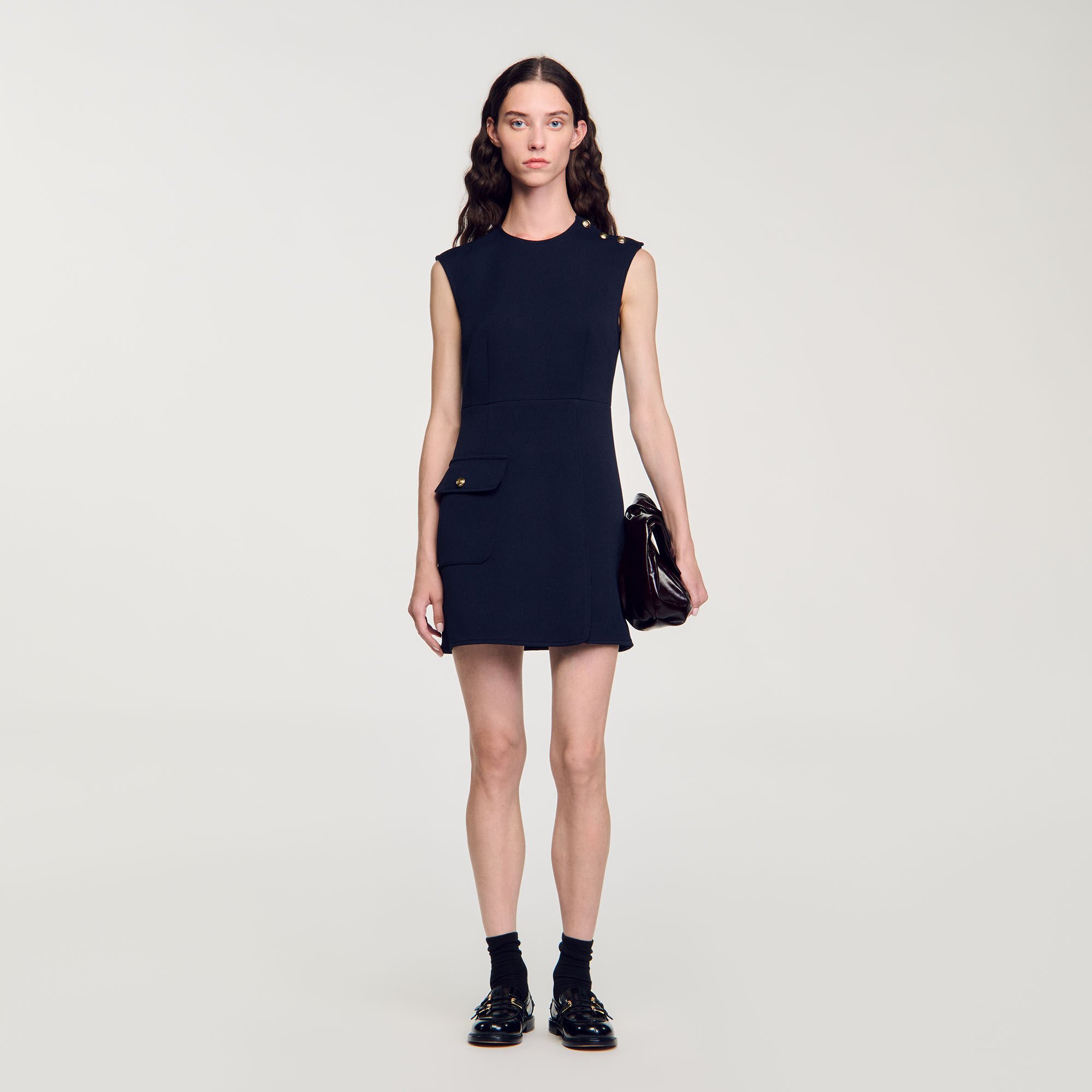Mini dress with buttons