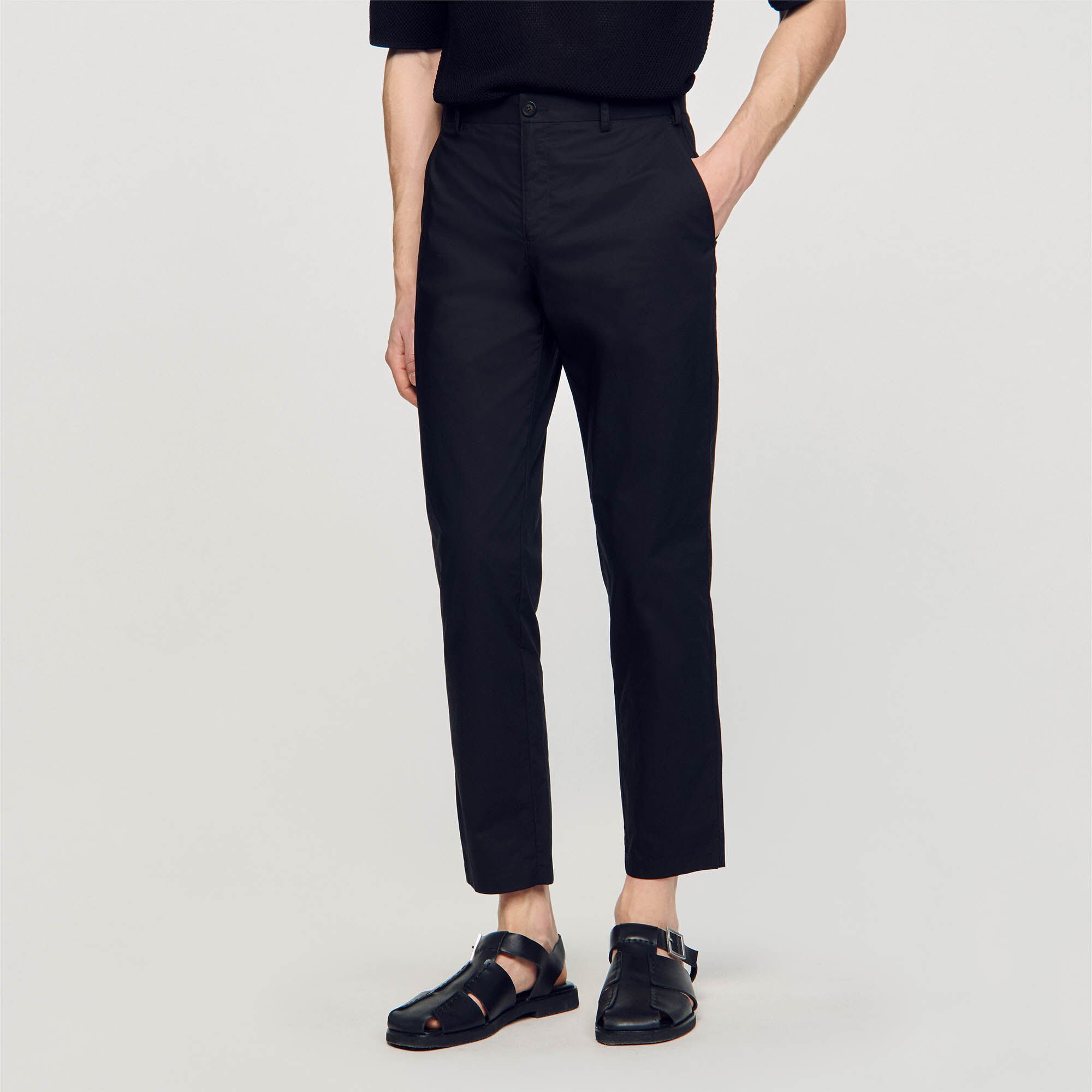 Cotton tapered trousers