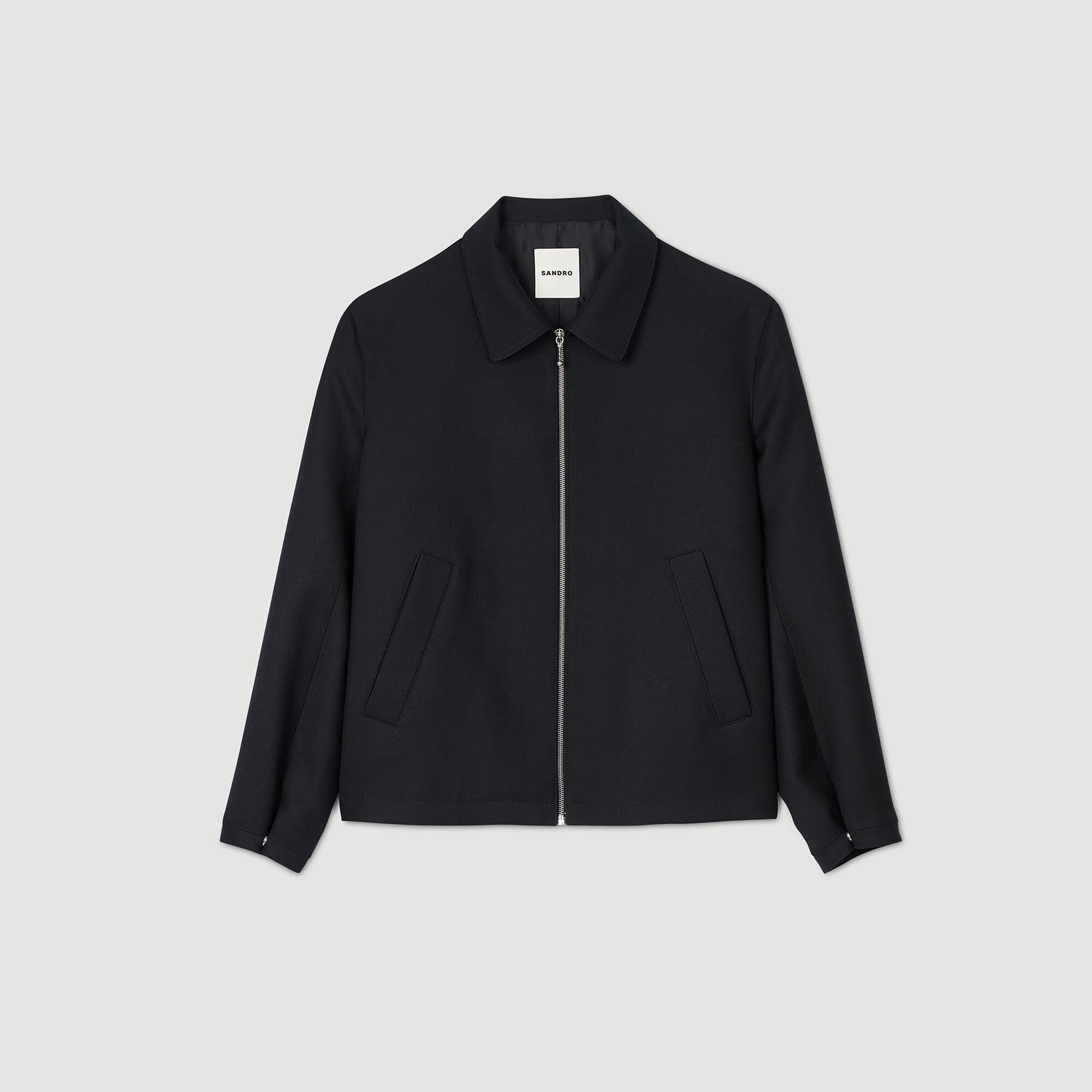 Zip-up jacket blue for Men | Sandro Paris