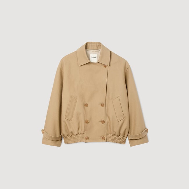 Short oversized trench coat