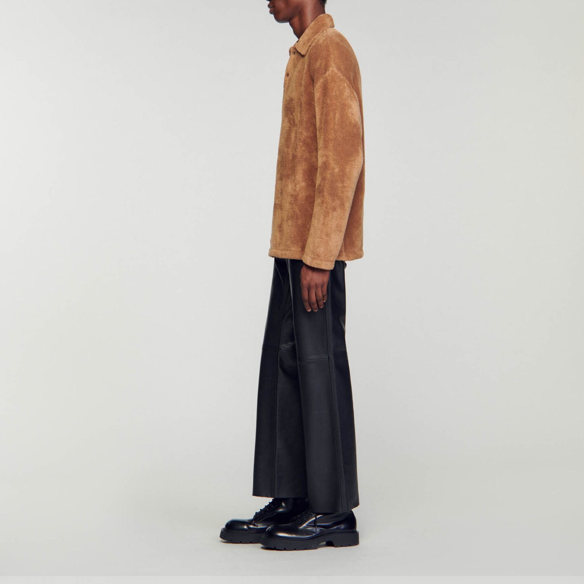Terry knit polo shirt