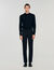 Elasticated straight-leg trousers