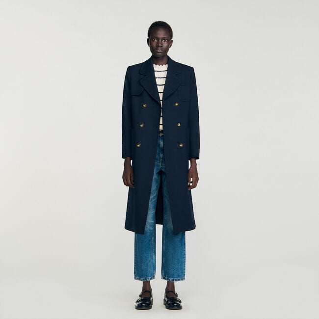 Long double-breasted coat