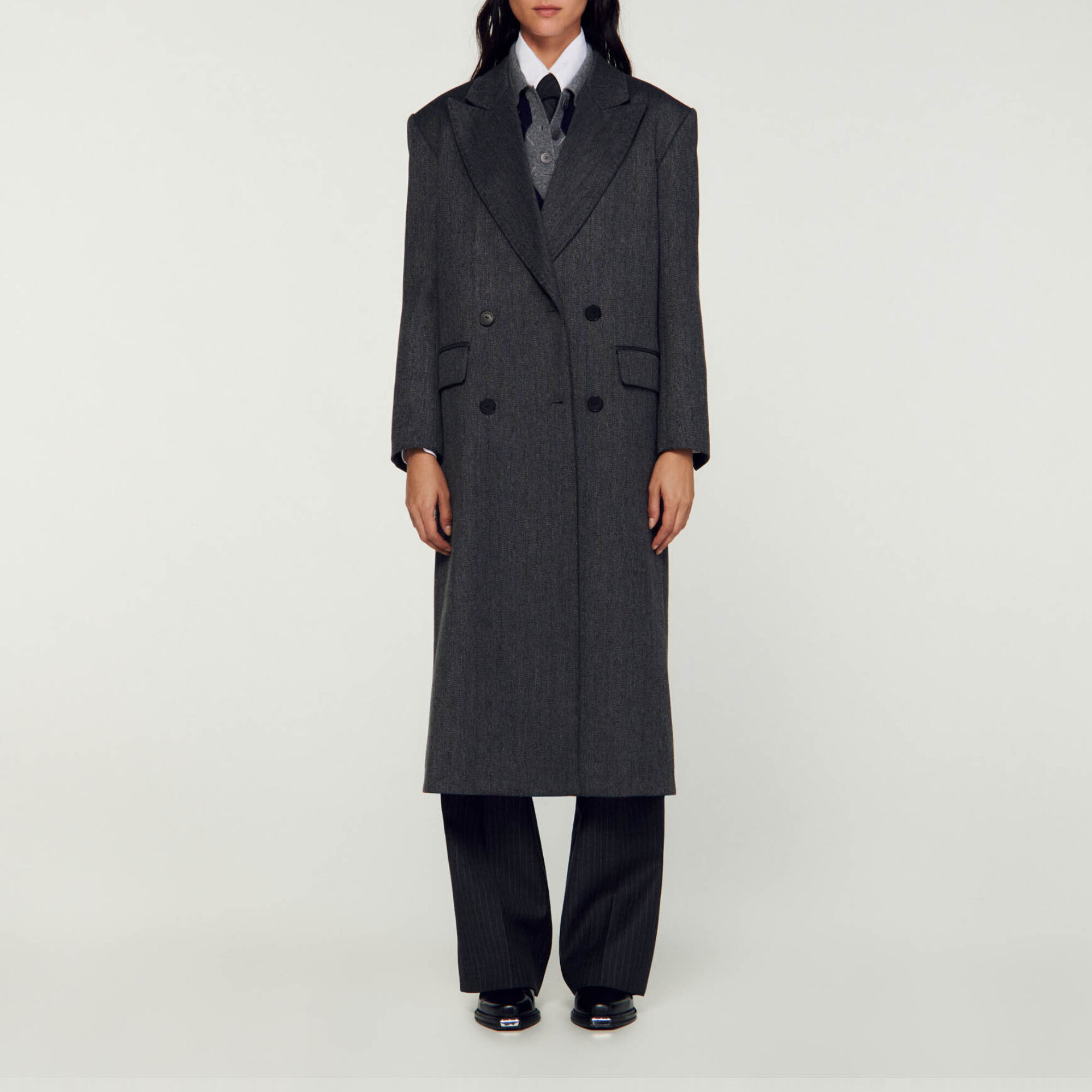 Sandro grey coat clearance