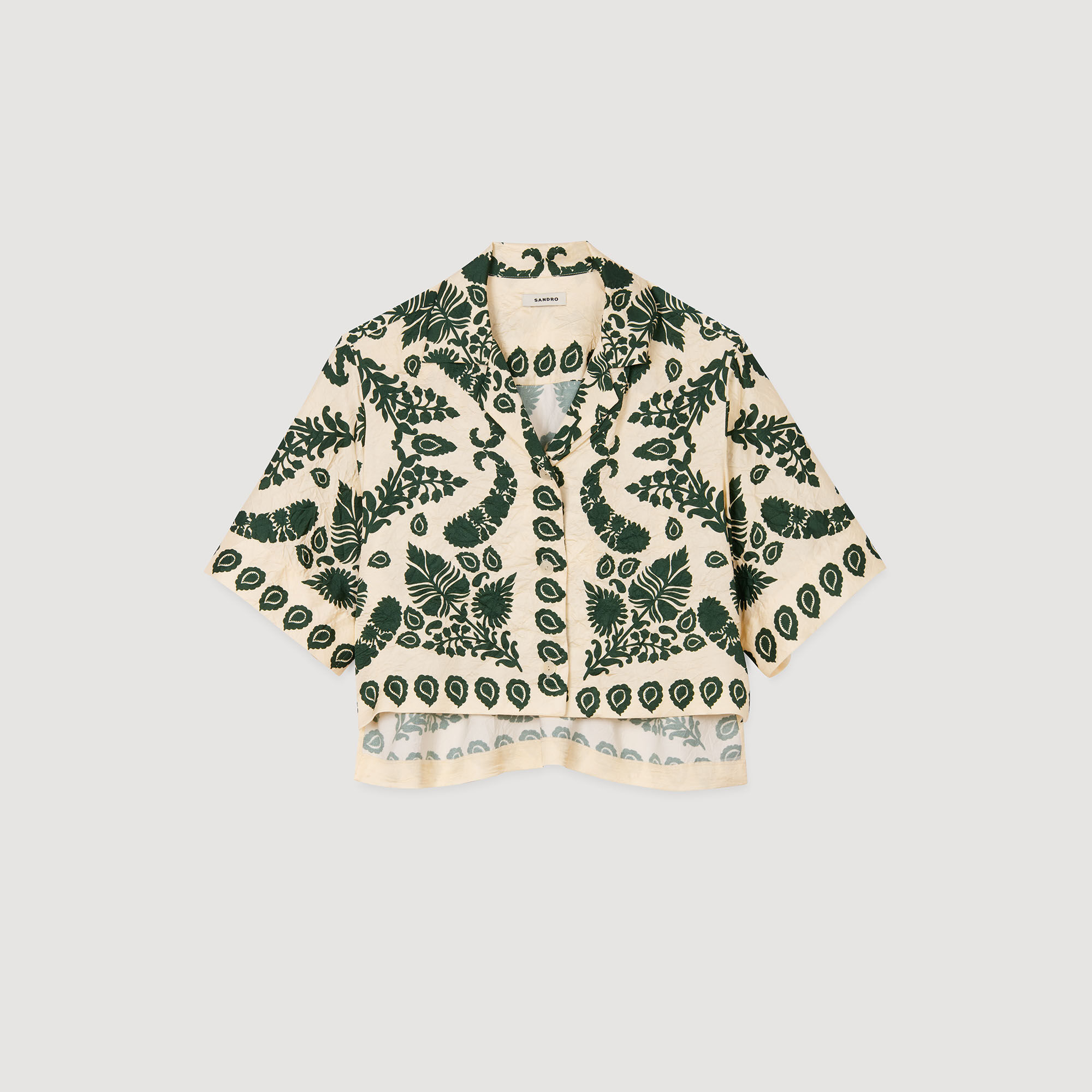 Floral motif shirt white / beige For Women | Sandro Paris