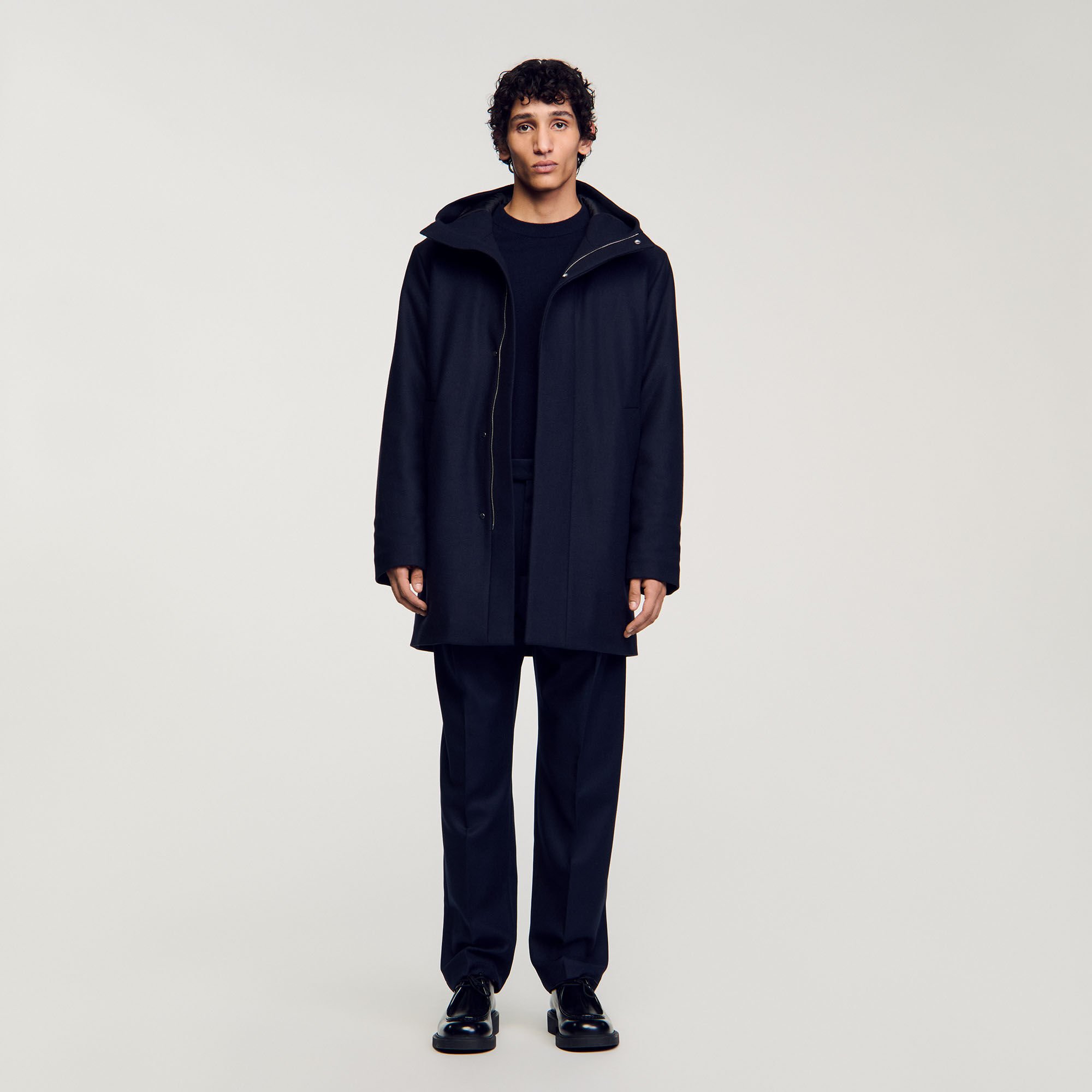 Hooded wool parka