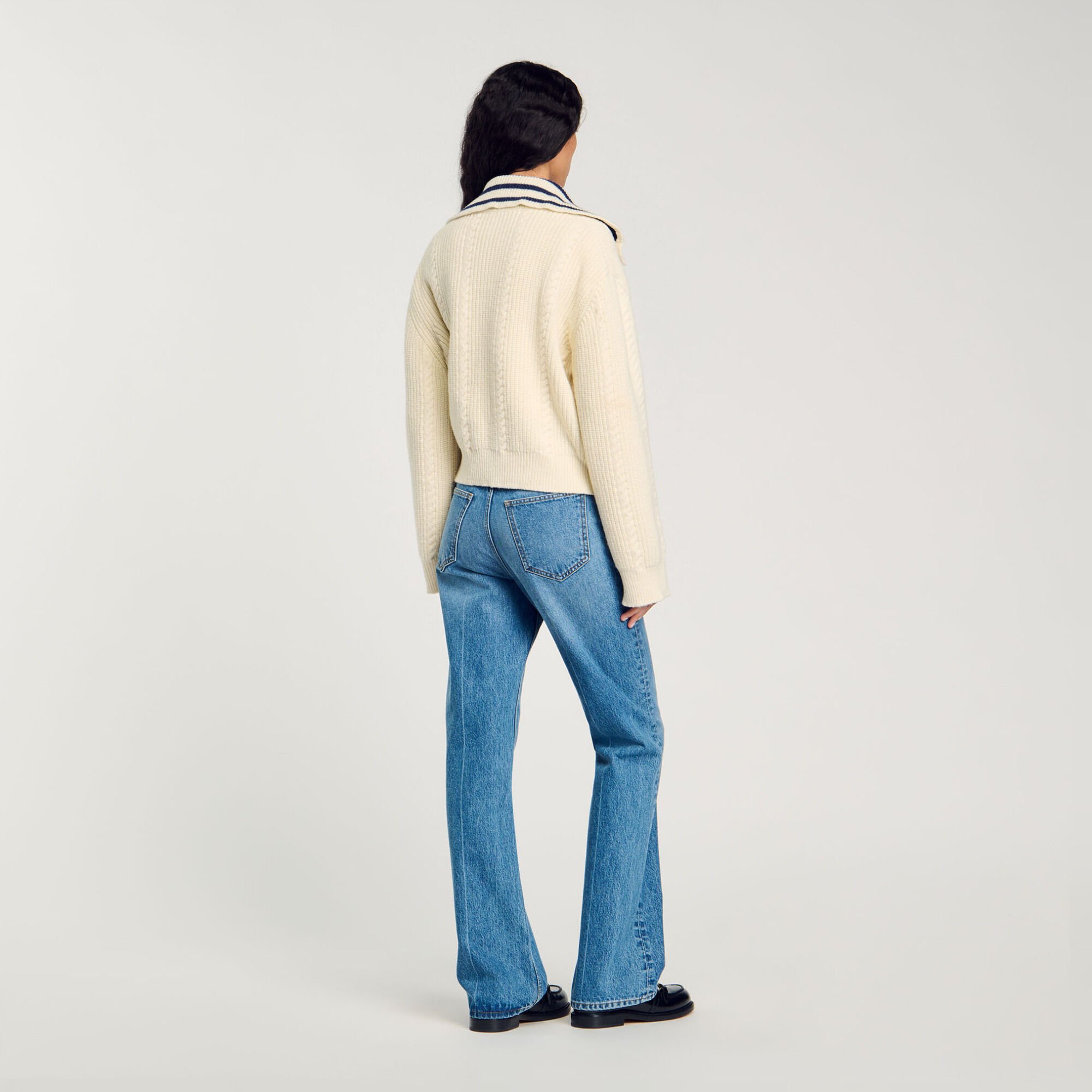 Stripy Sailor-Neck Sweater