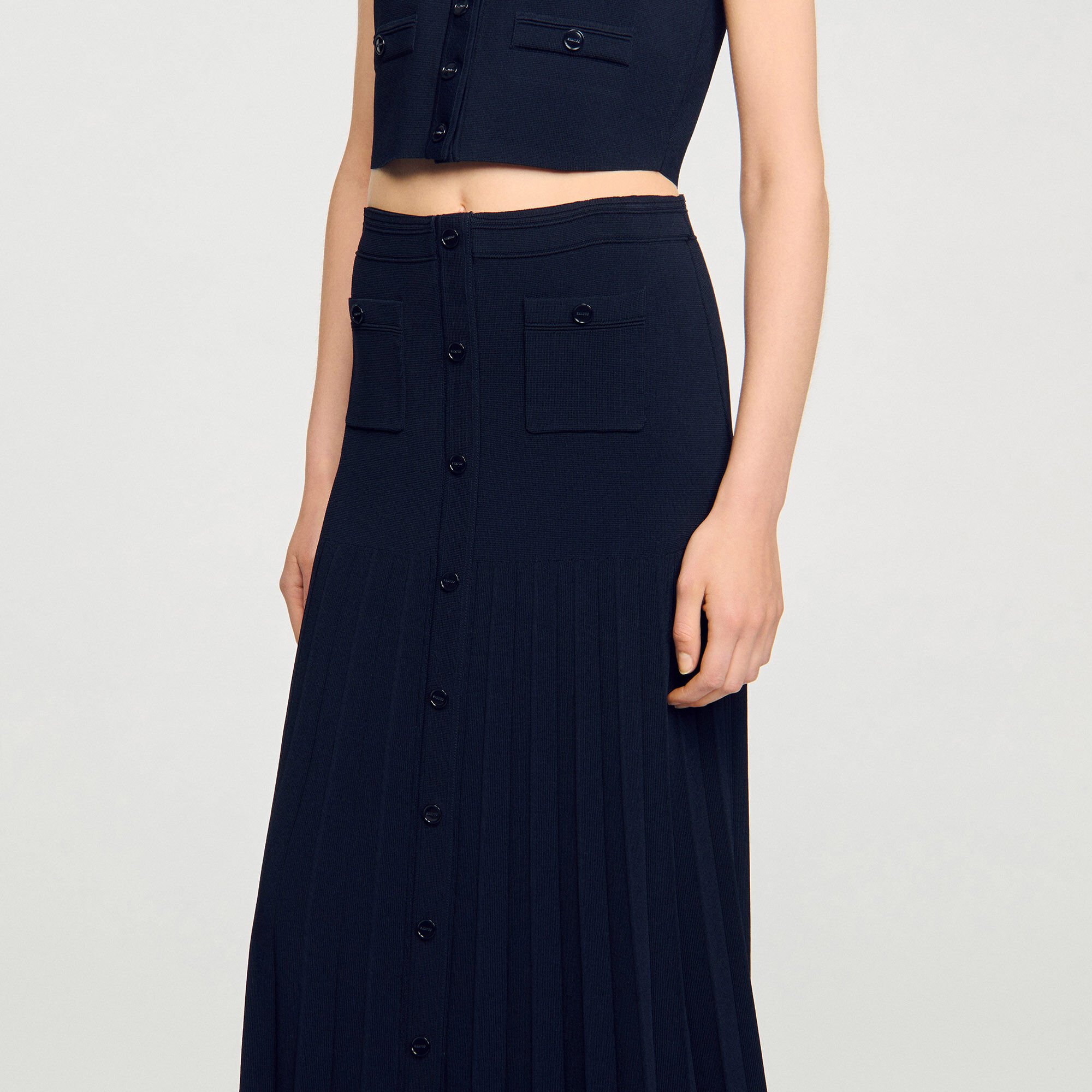 Maxi two-tone knit skirt