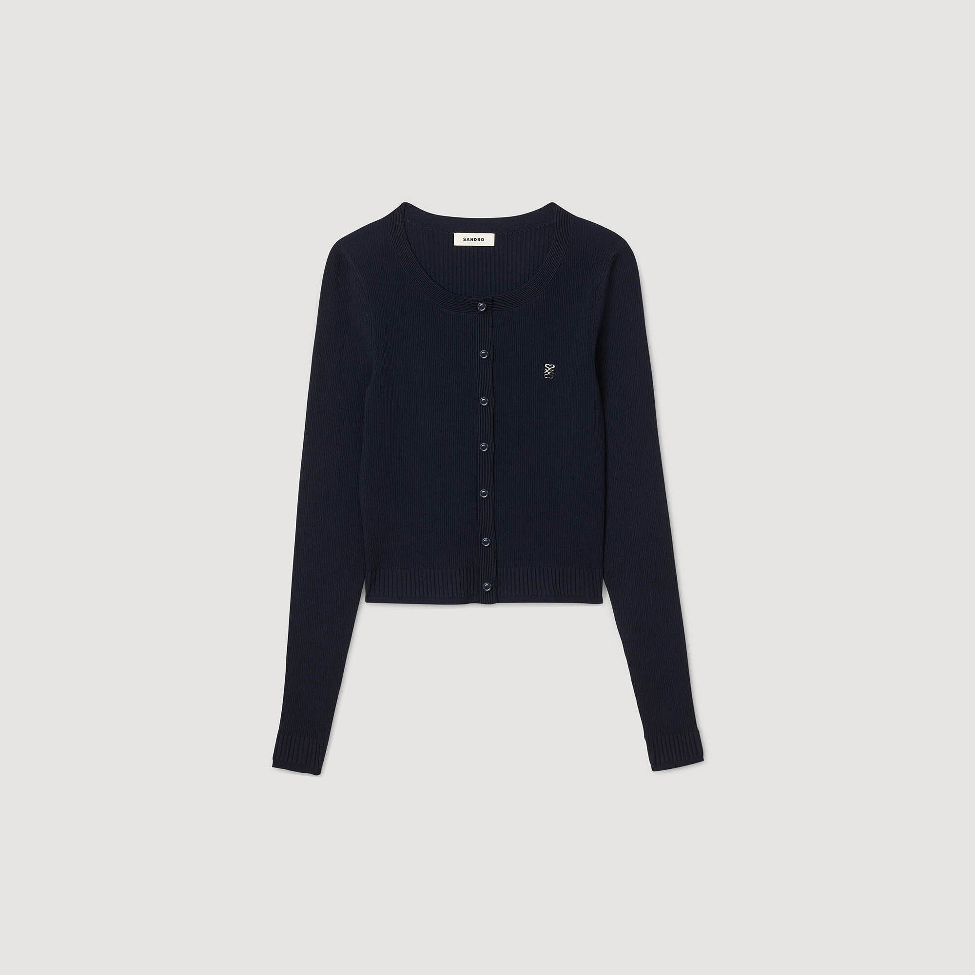 Fine knit cardigan blue For Women | Sandro Paris