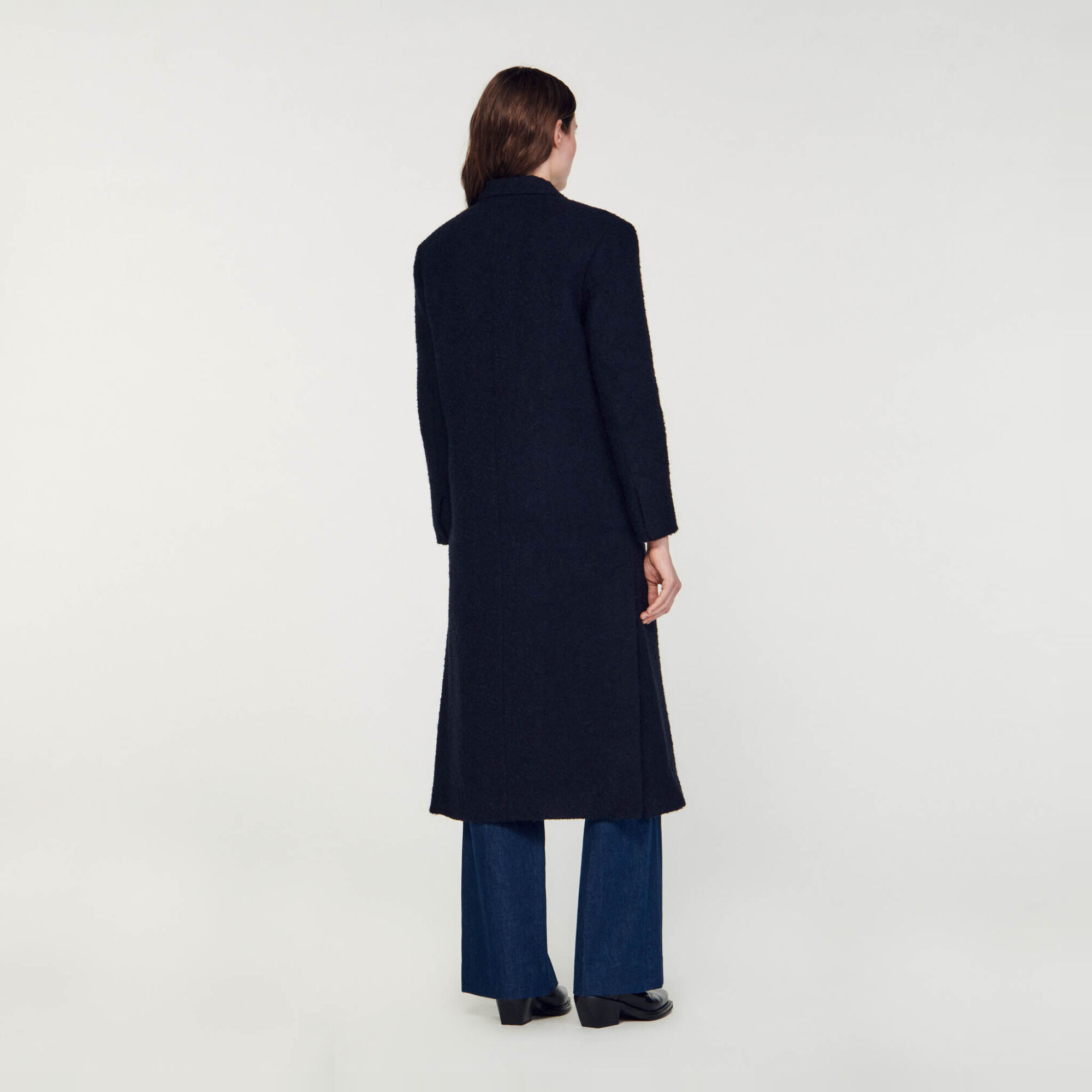 sandro paris  コート Long coat blue For Women | Sandro Paris