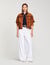 Topstitched wide-leg jeans