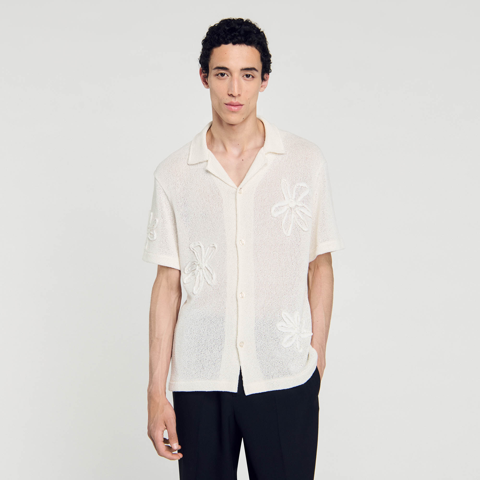 Floral knit shirt