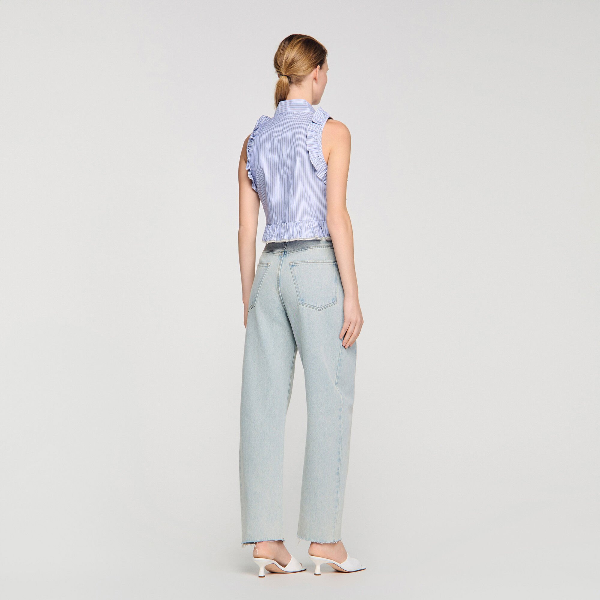 Ruffled striped shirt