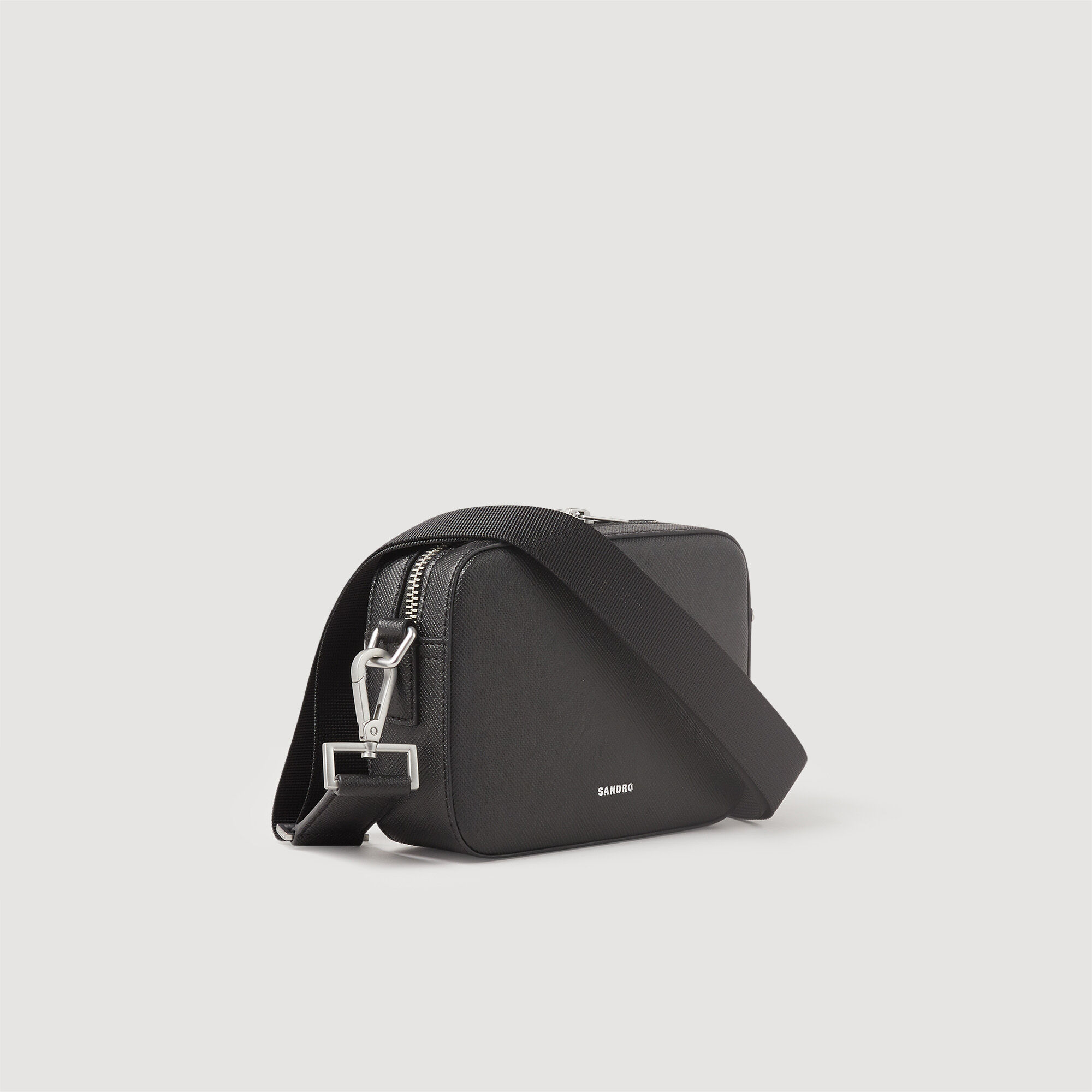 Small reconstituted leather bag black / gray for Men