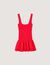 Short knit dress with ruffles
