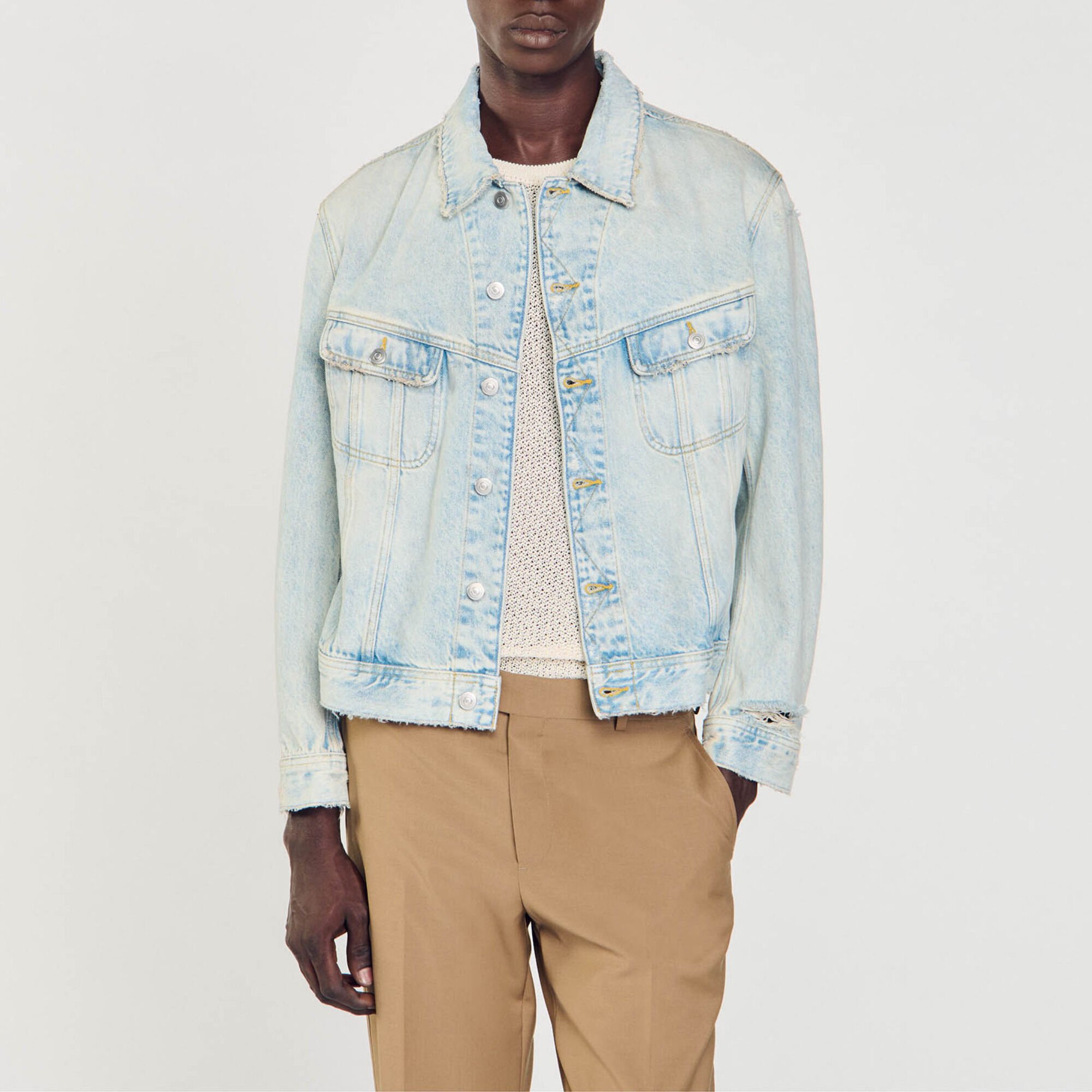 Faded denim jacket