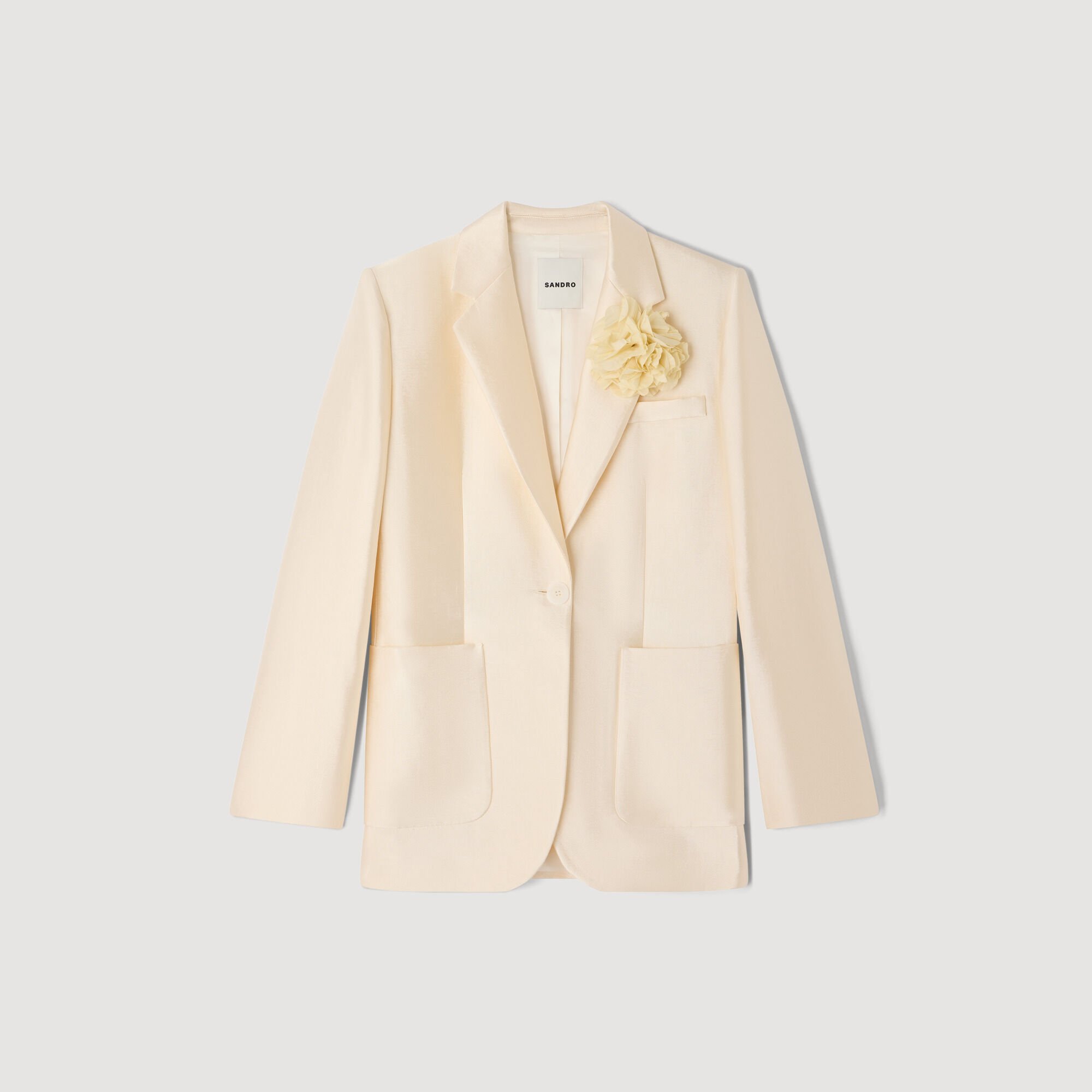 Satin jacket with flower detail