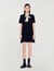Short dress with polka dot tie