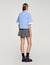Cropped small-check shirt