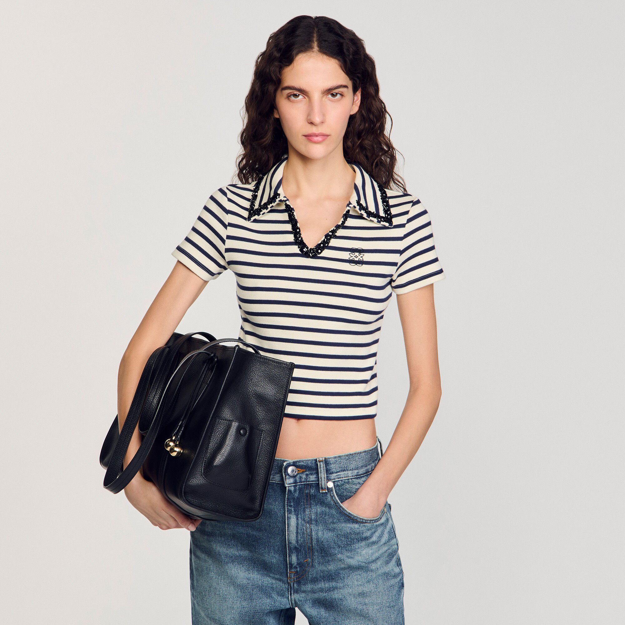 Soft leather tote bag