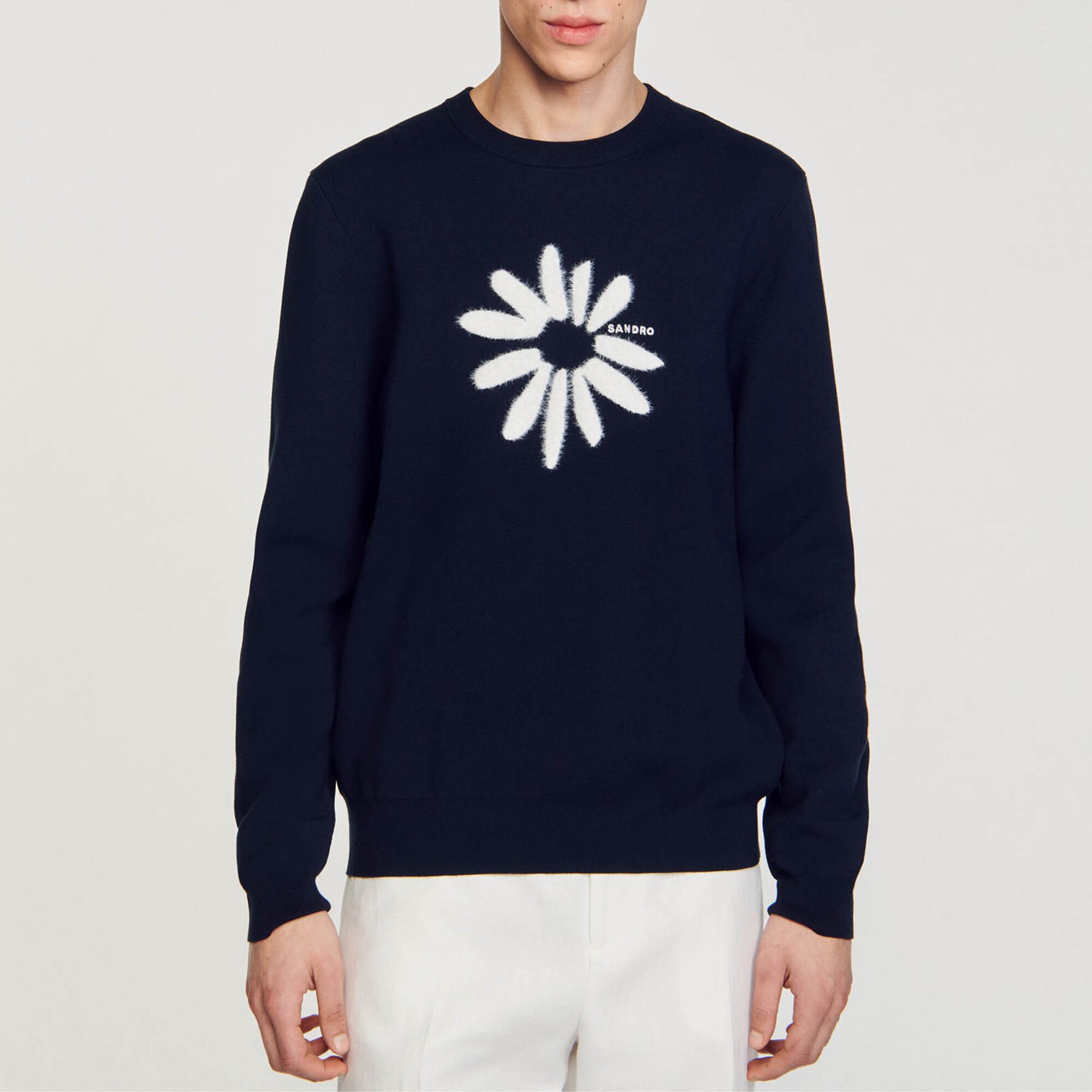 Jacquard flower jumper