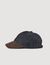 Denim and leather cap