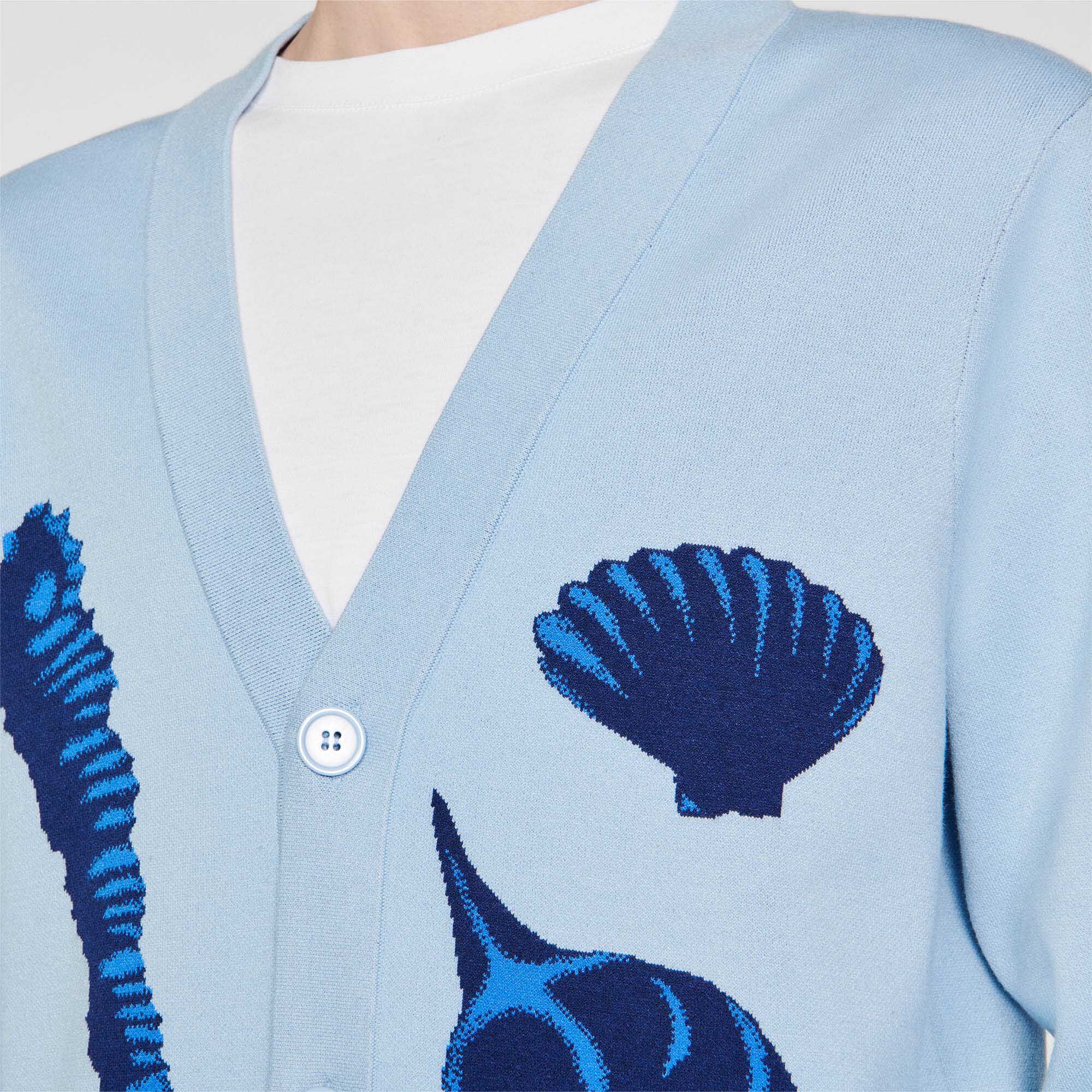 Jacquard knit seashell cardigan