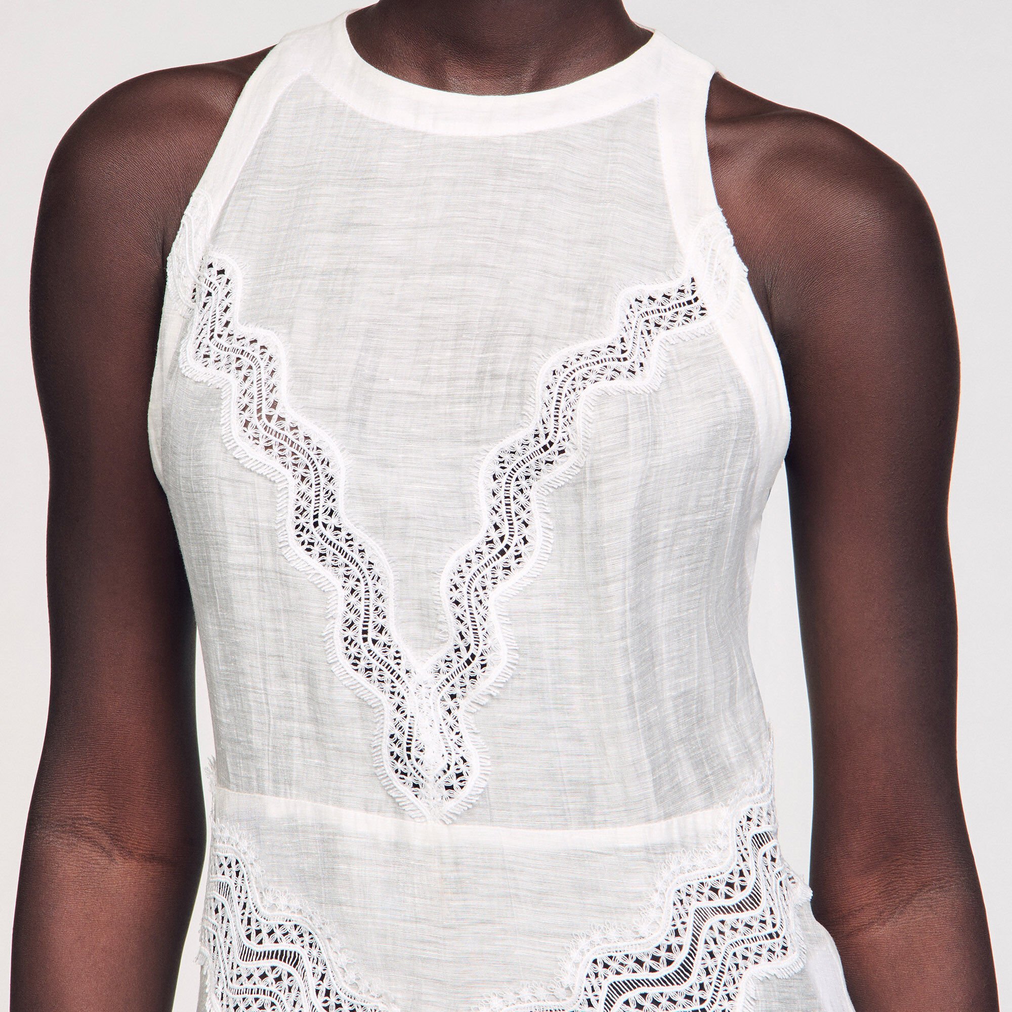 Lace trim maxi dress