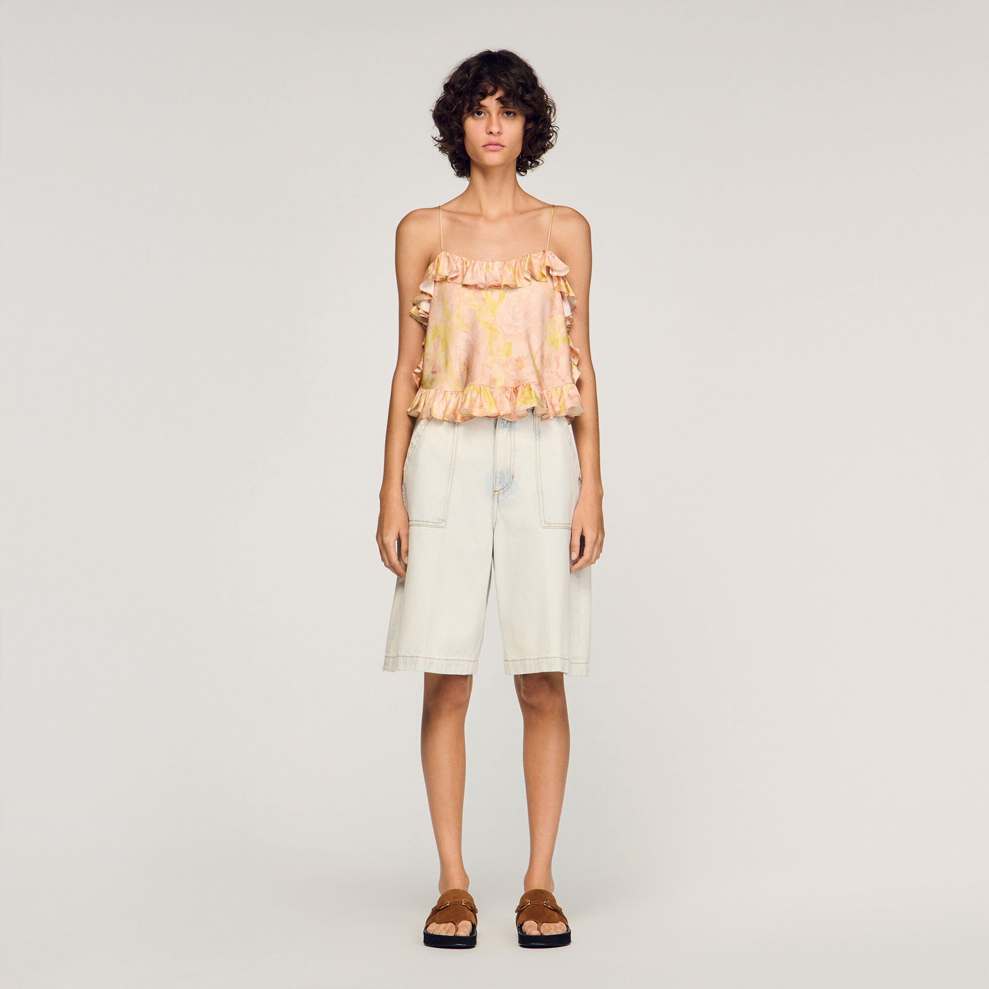 Flower print crop top