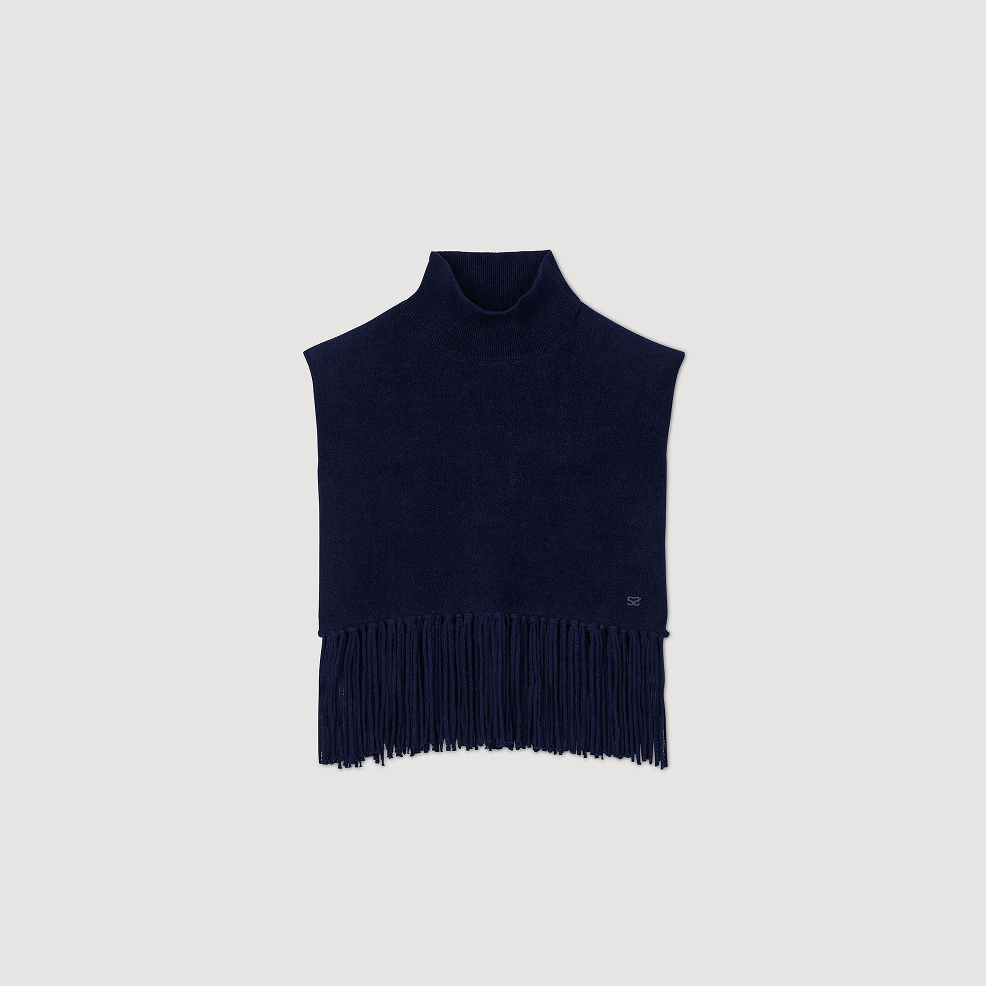 High Collar Fringed Sweater High Collar Fringed Sweater