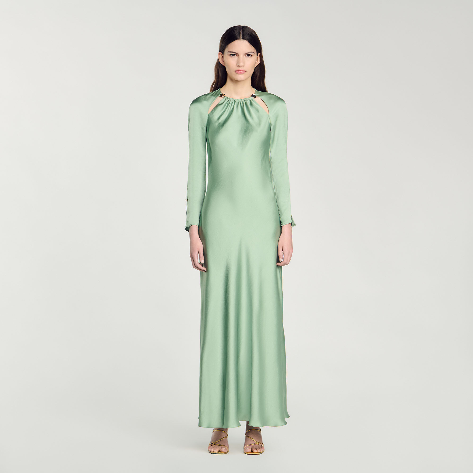 Long-sleeved maxi dress